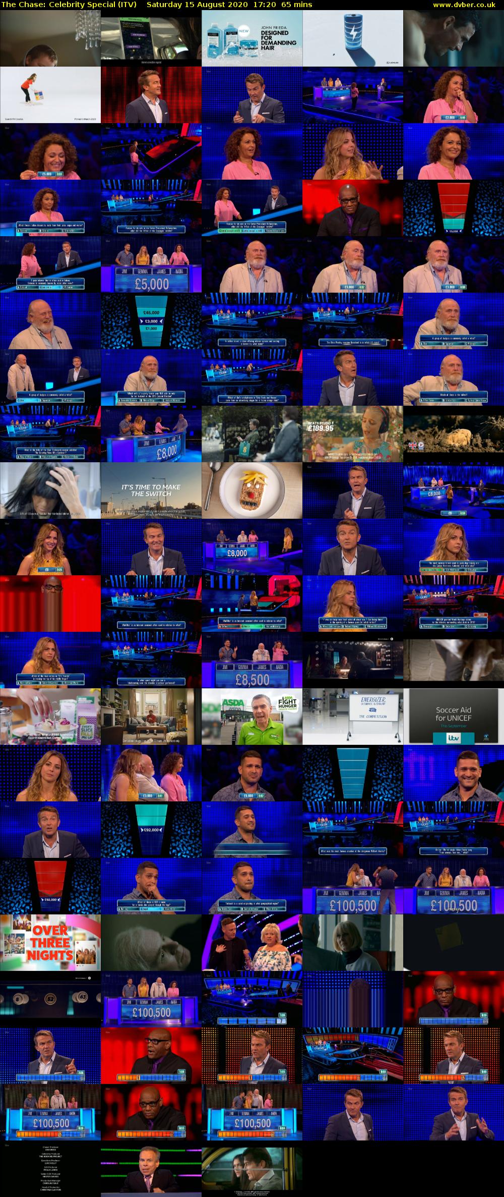 The Chase: Celebrity Special (ITV) Saturday 15 August 2020 17:20 - 18:25