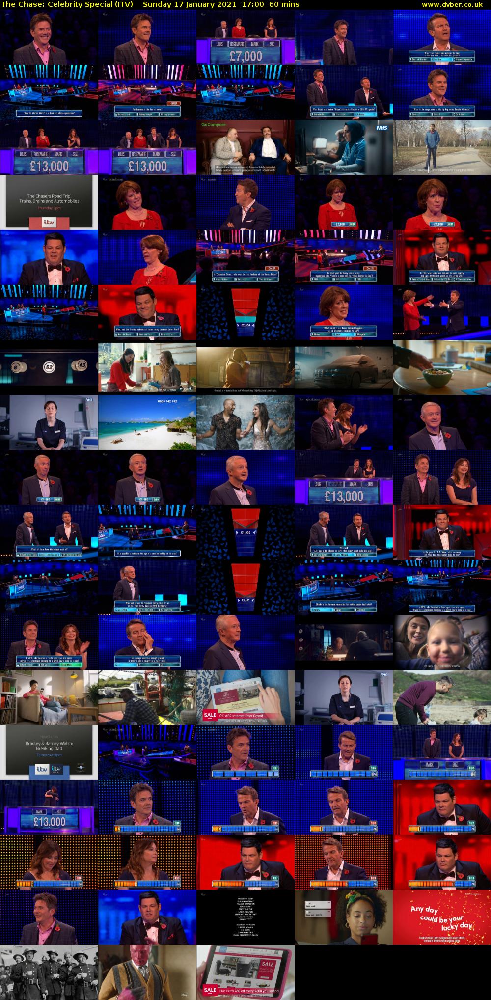 The Chase: Celebrity Special (ITV) Sunday 17 January 2021 17:00 - 18:00
