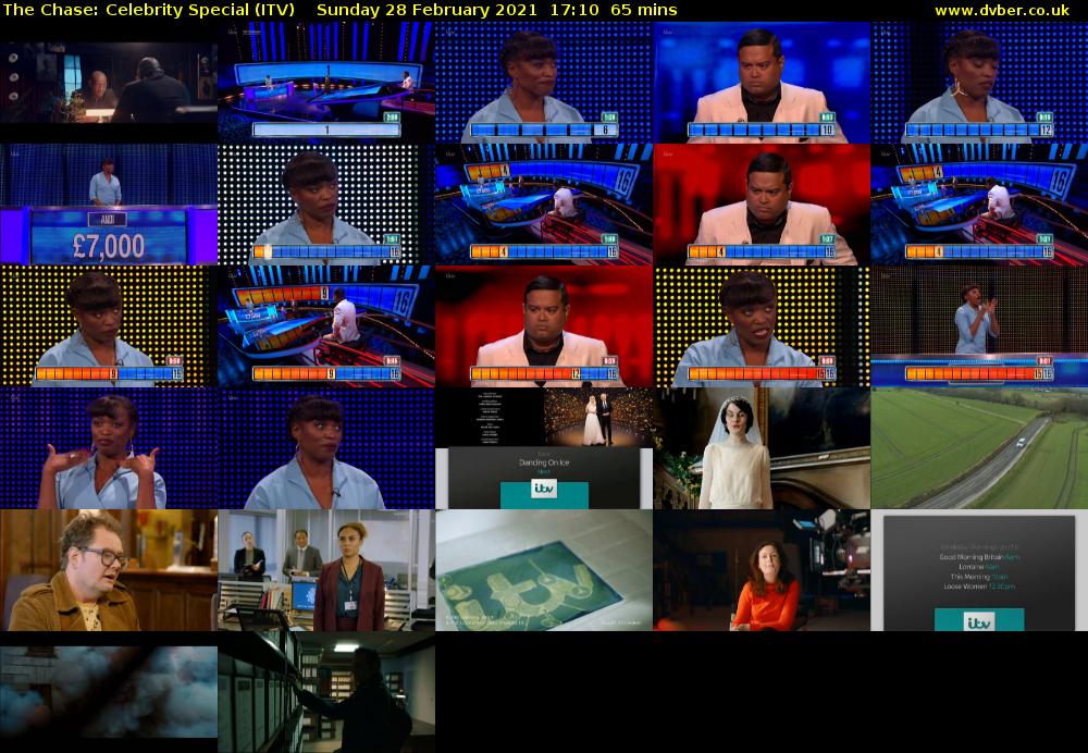 The Chase: Celebrity Special (ITV) Sunday 28 February 2021 17:10 - 18:15