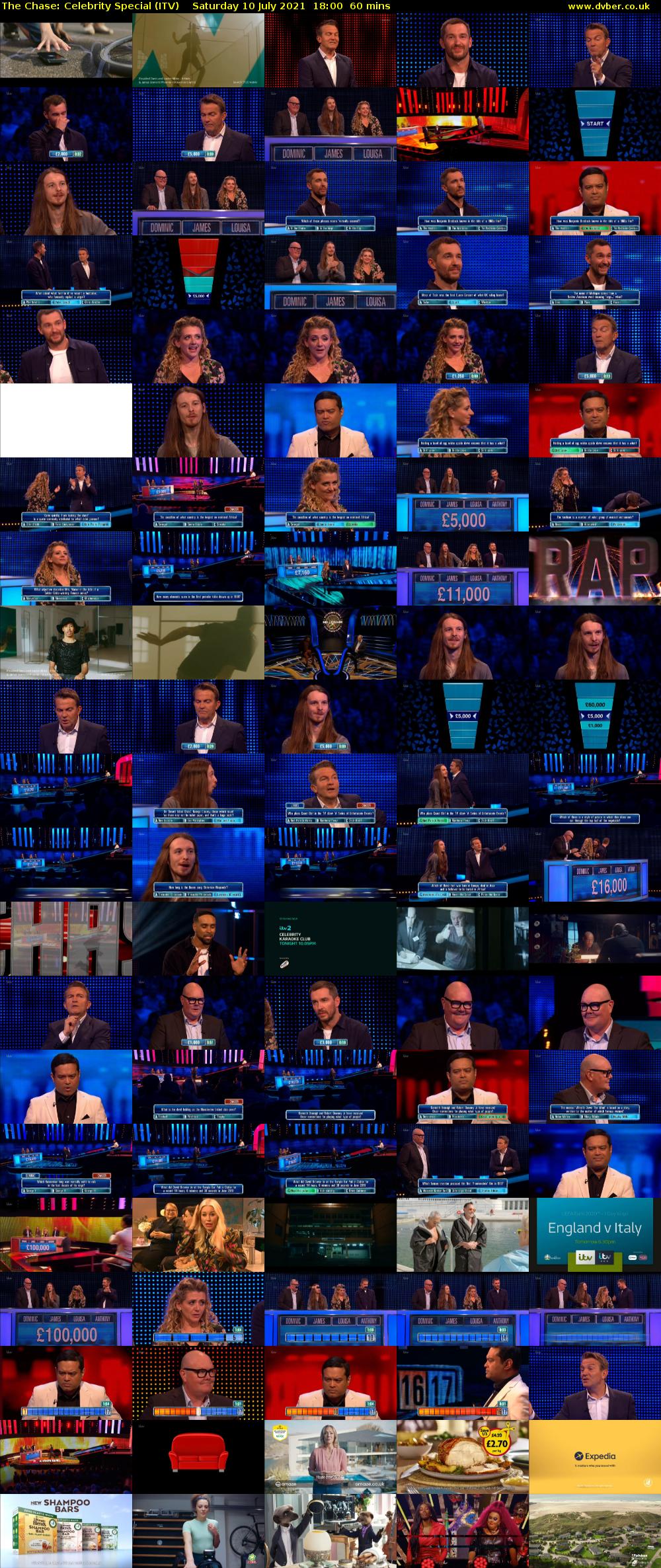 The Chase: Celebrity Special (ITV) Saturday 10 July 2021 18:00 - 19:00