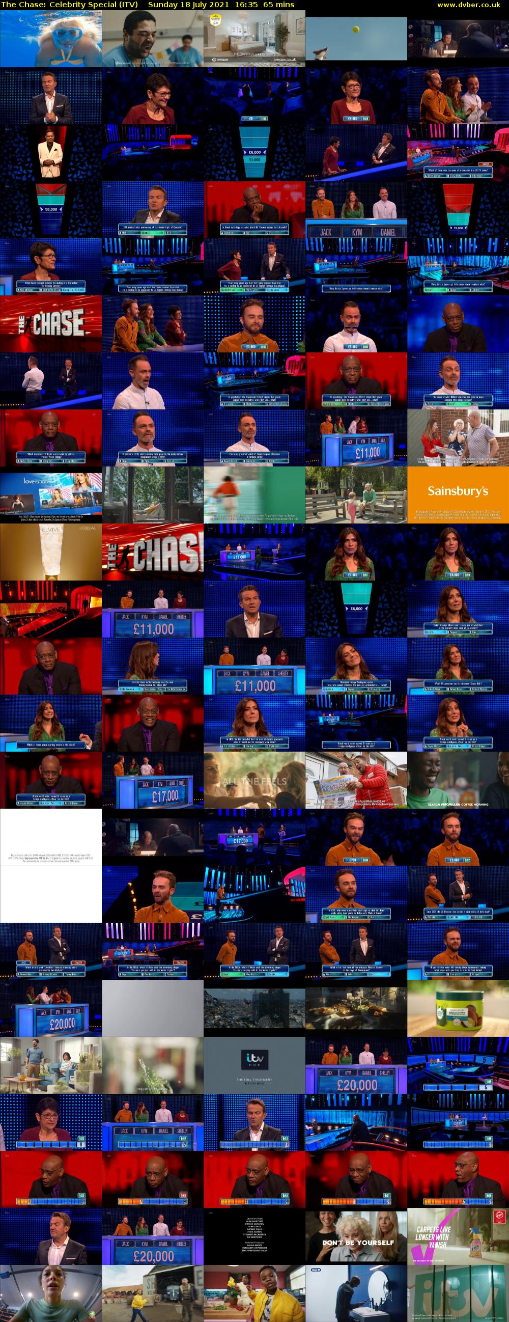 The Chase: Celebrity Special (ITV) Sunday 18 July 2021 16:35 - 17:40