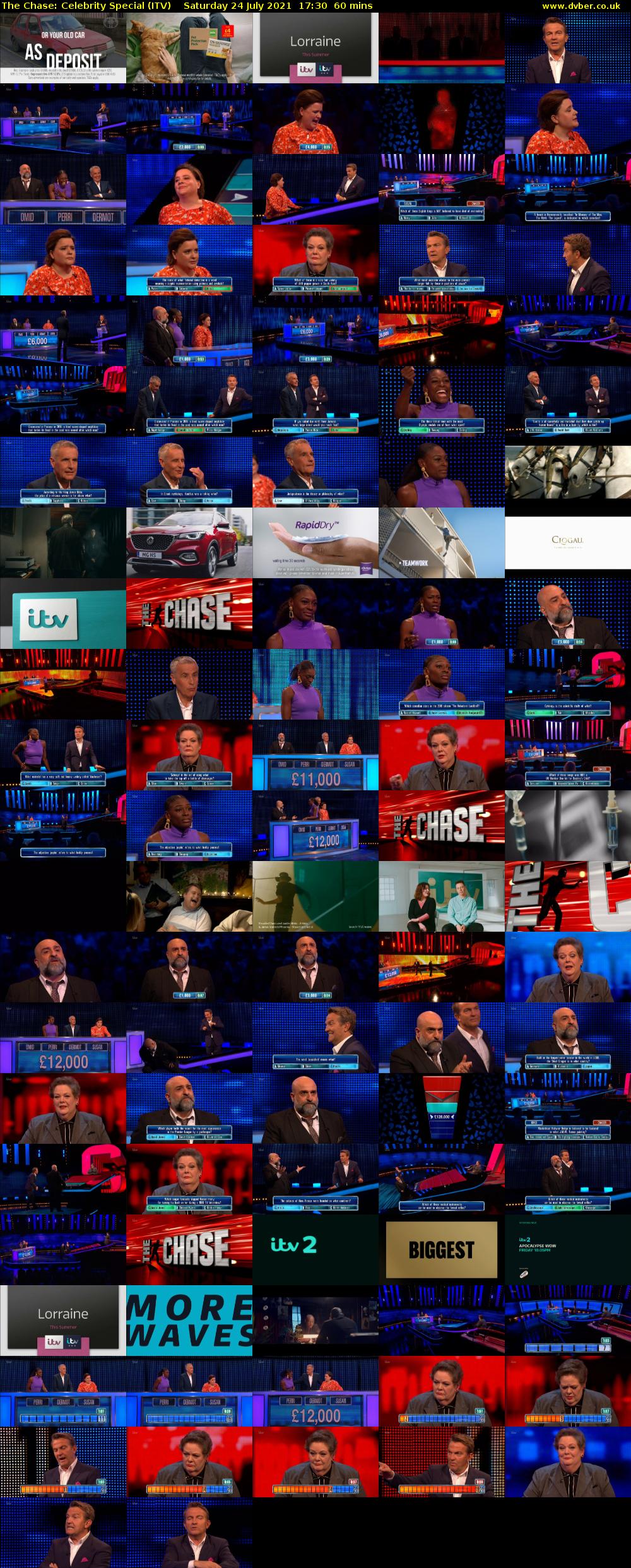 The Chase: Celebrity Special (ITV) Saturday 24 July 2021 17:30 - 18:30