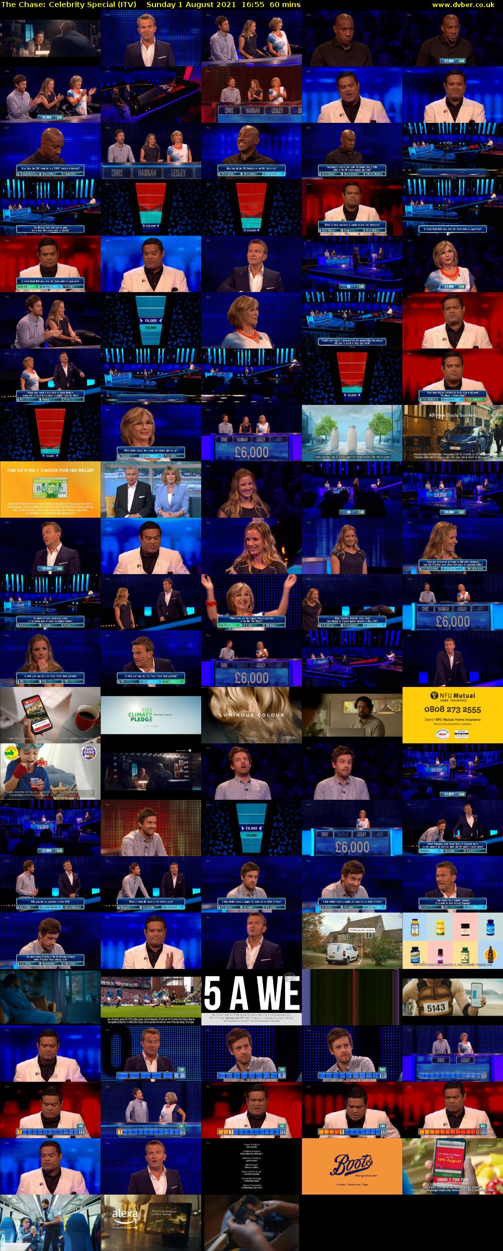 The Chase: Celebrity Special (ITV) Sunday 1 August 2021 16:55 - 17:55