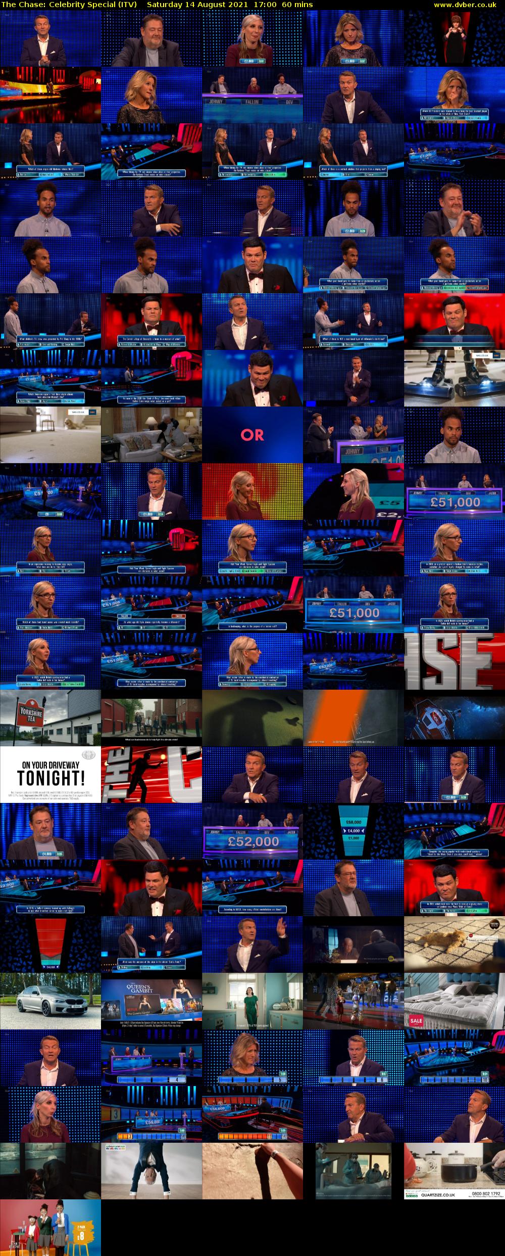 The Chase: Celebrity Special (ITV) Saturday 14 August 2021 17:00 - 18:00