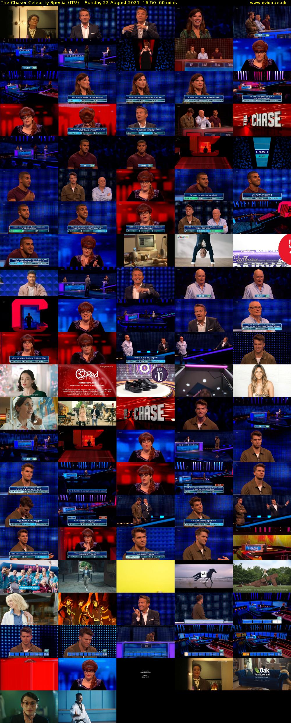 The Chase: Celebrity Special (ITV) Sunday 22 August 2021 16:50 - 17:50