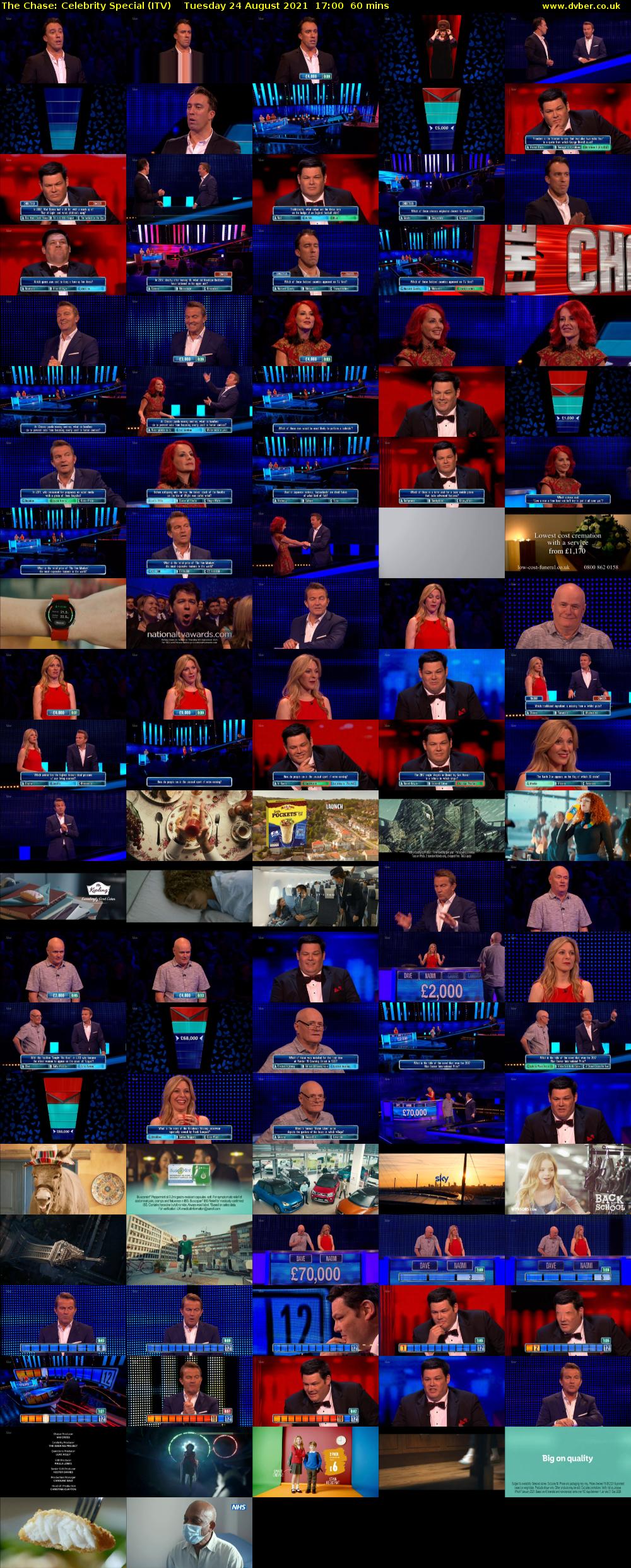 The Chase: Celebrity Special (ITV) Tuesday 24 August 2021 17:00 - 18:00