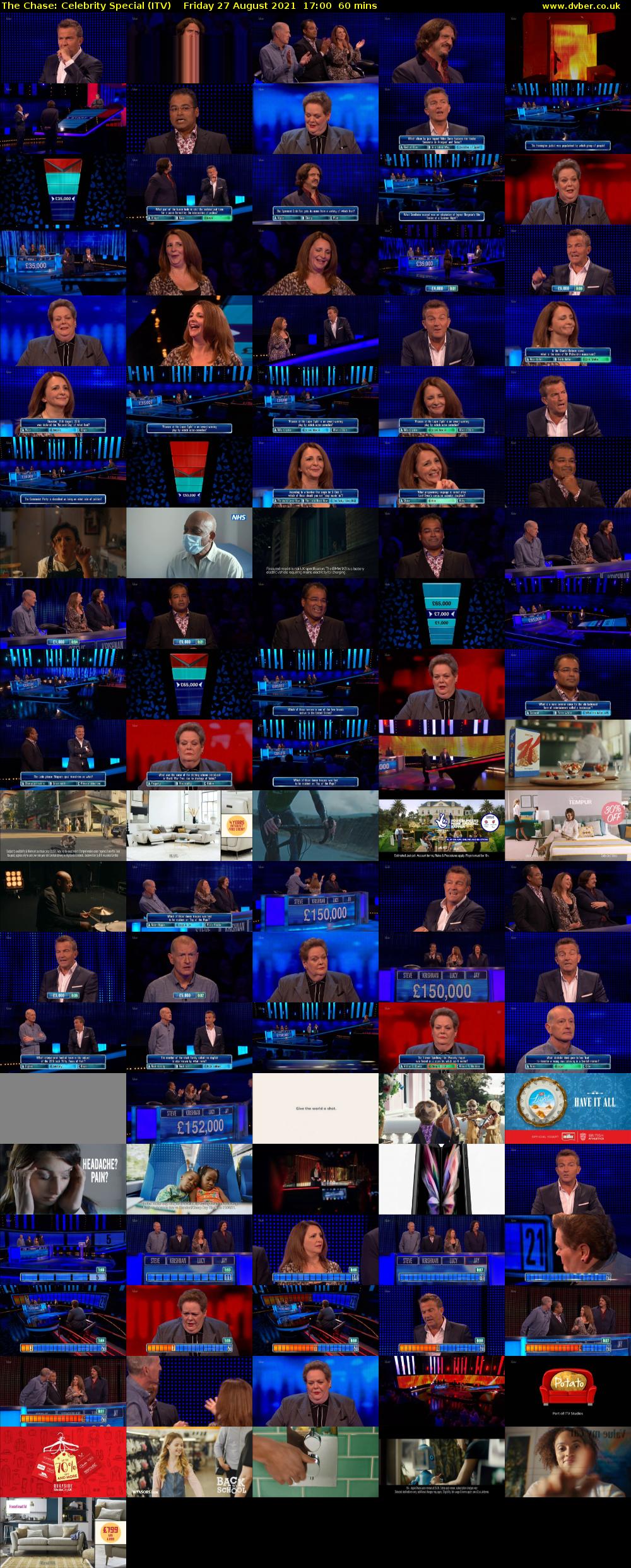 The Chase: Celebrity Special (ITV) Friday 27 August 2021 17:00 - 18:00