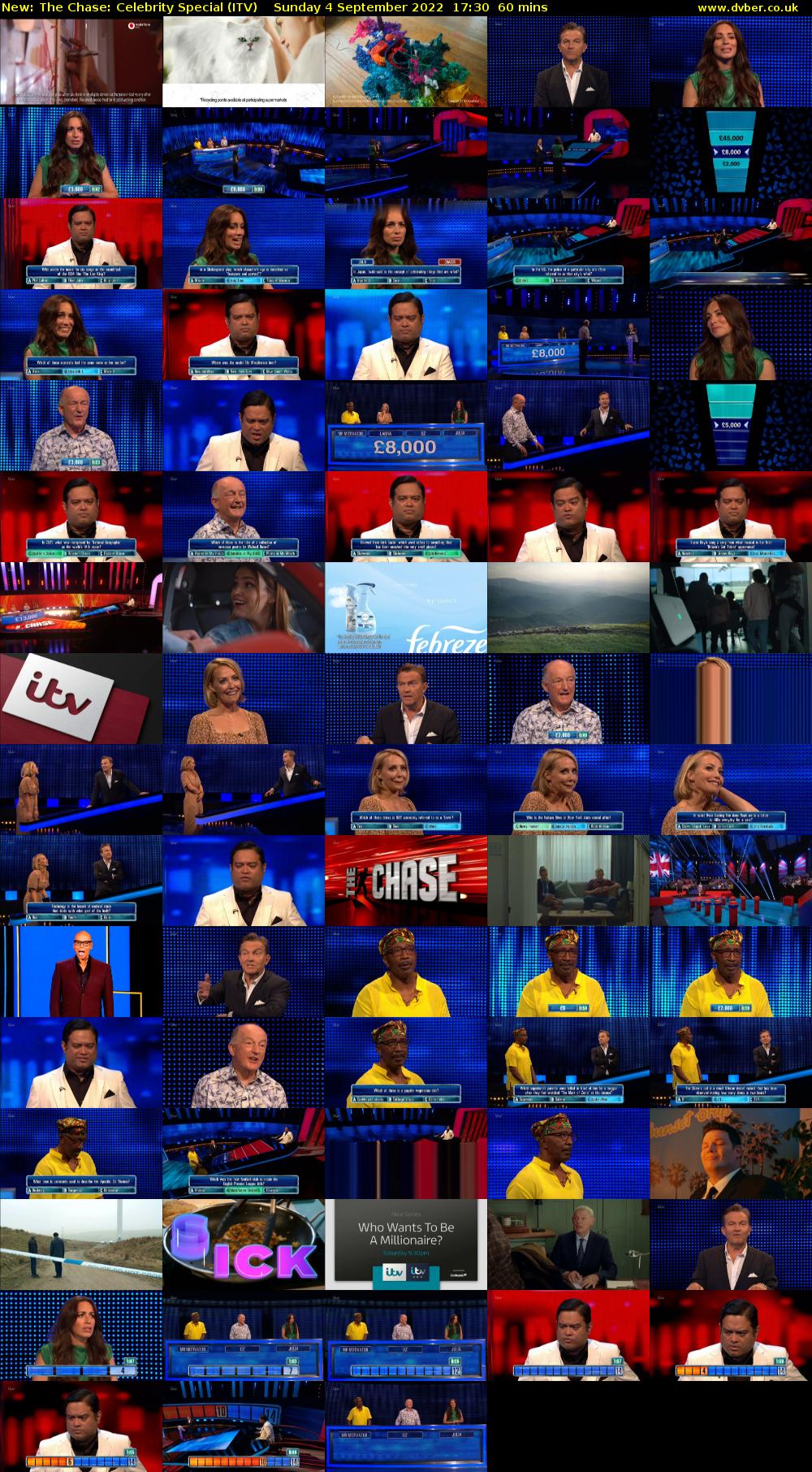 The Chase: Celebrity Special (ITV) Sunday 4 September 2022 17:30 - 18:30