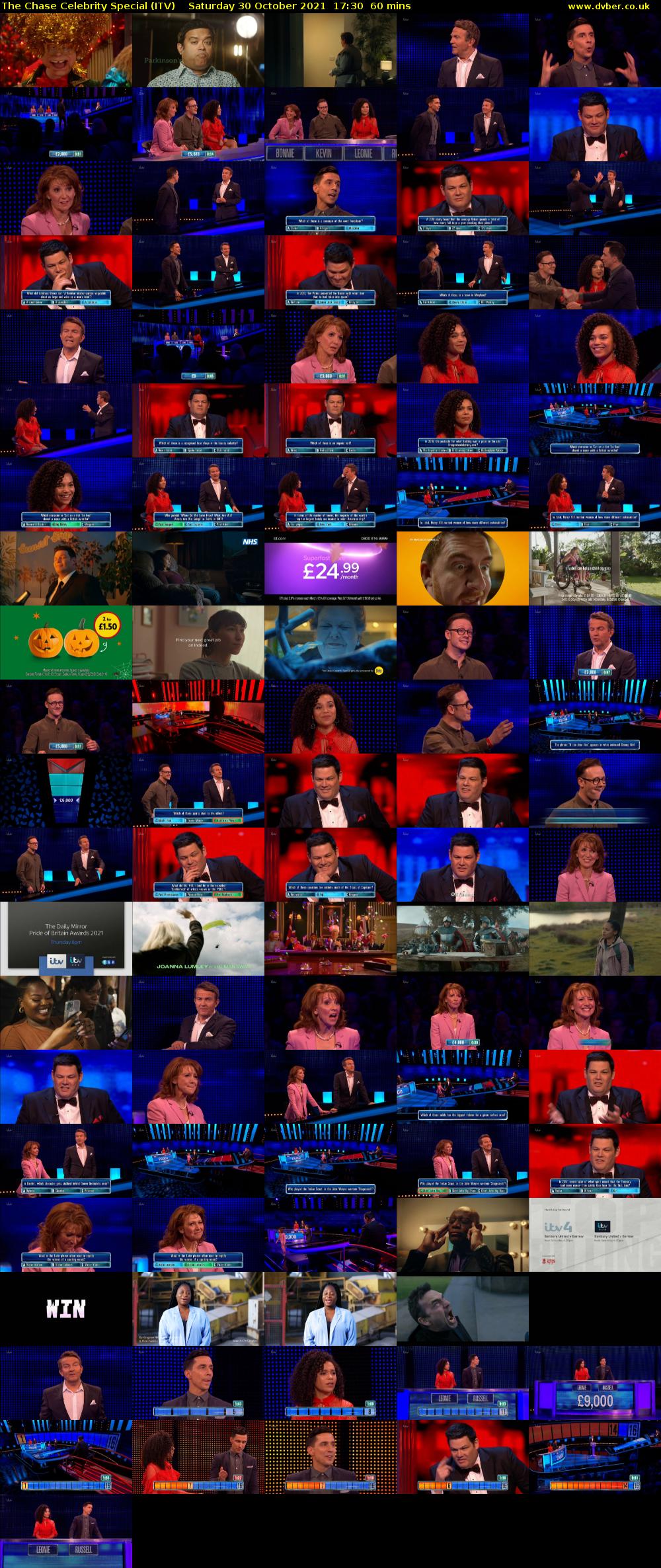 The Chase Celebrity Special (ITV) Saturday 30 October 2021 17:30 - 18:30