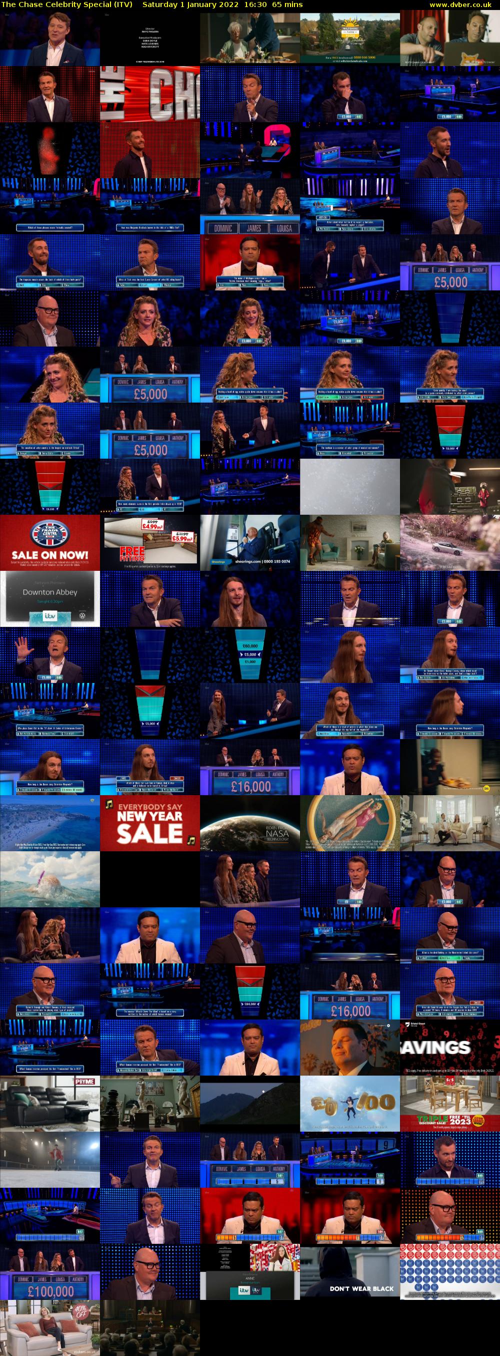 The Chase Celebrity Special (ITV) Saturday 1 January 2022 16:30 - 17:35