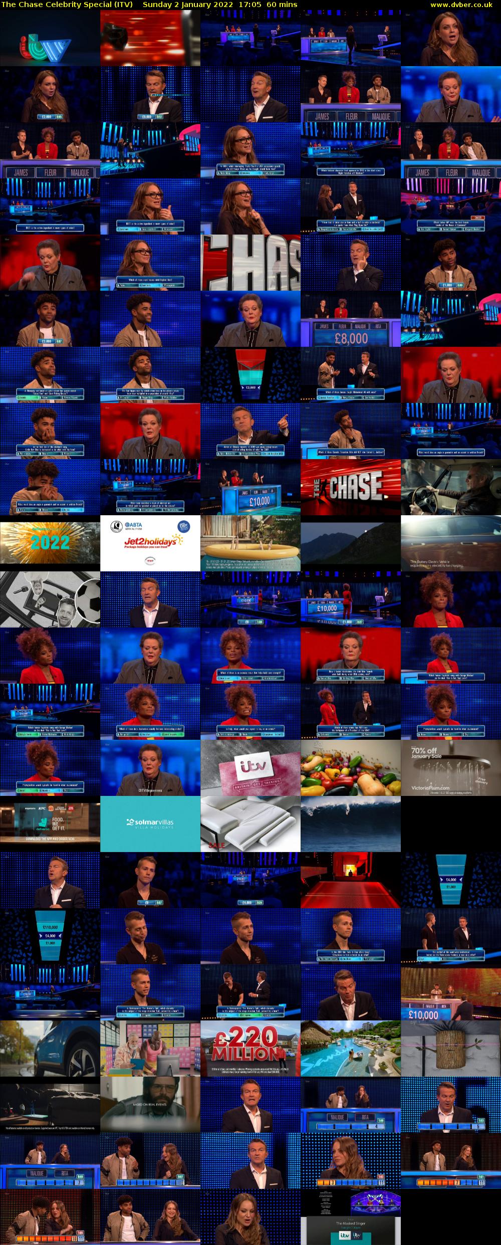 The Chase Celebrity Special (ITV) Sunday 2 January 2022 17:05 - 18:05