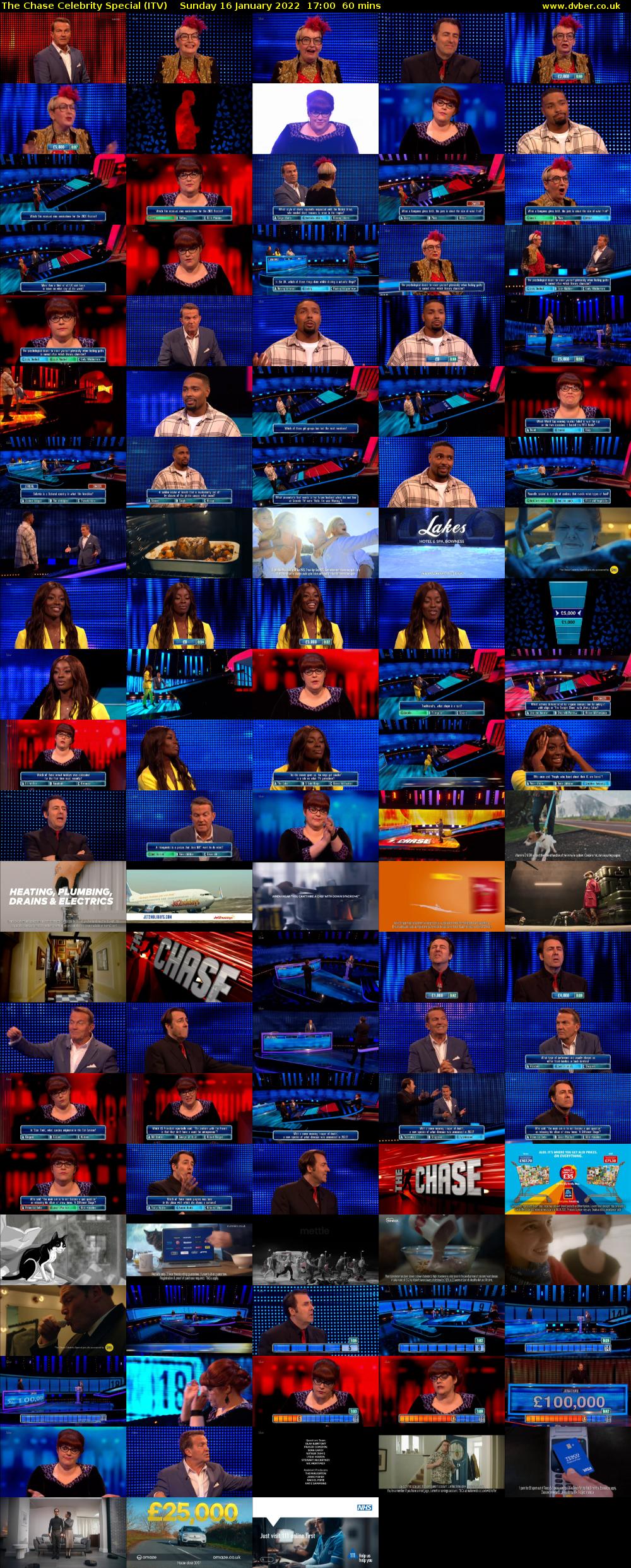The Chase Celebrity Special (ITV) Sunday 16 January 2022 17:00 - 18:00