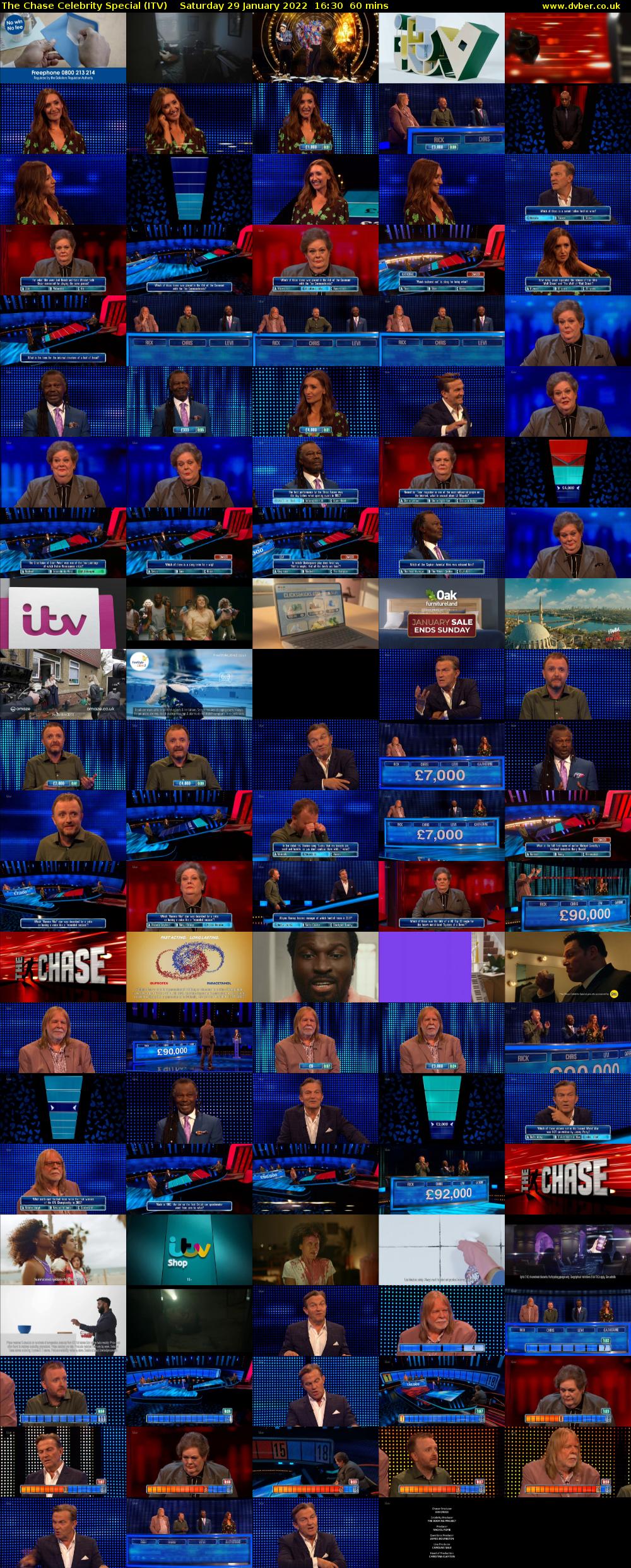 The Chase Celebrity Special (ITV) Saturday 29 January 2022 16:30 - 17:30