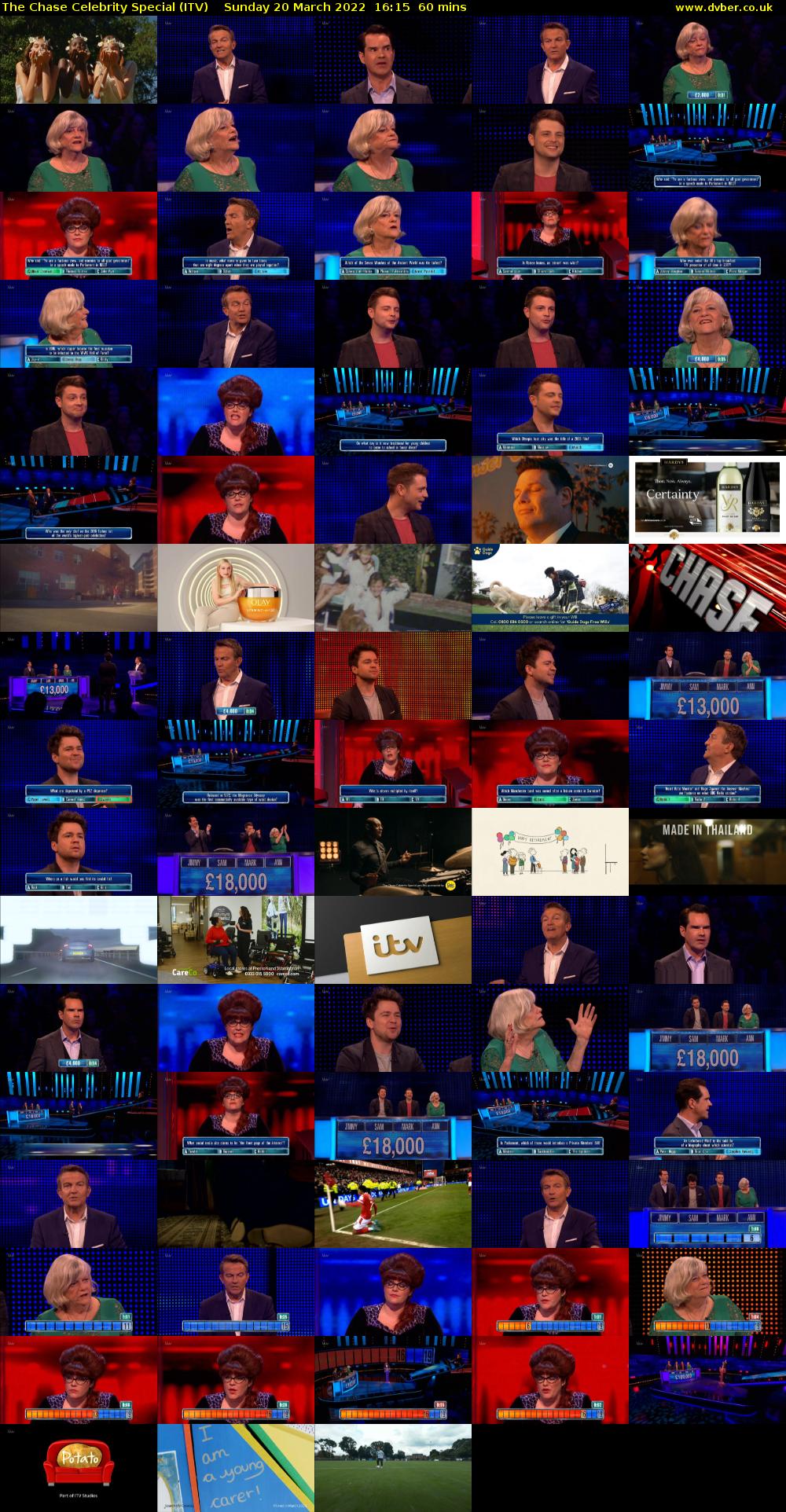 The Chase Celebrity Special (ITV) Sunday 20 March 2022 16:15 - 17:15