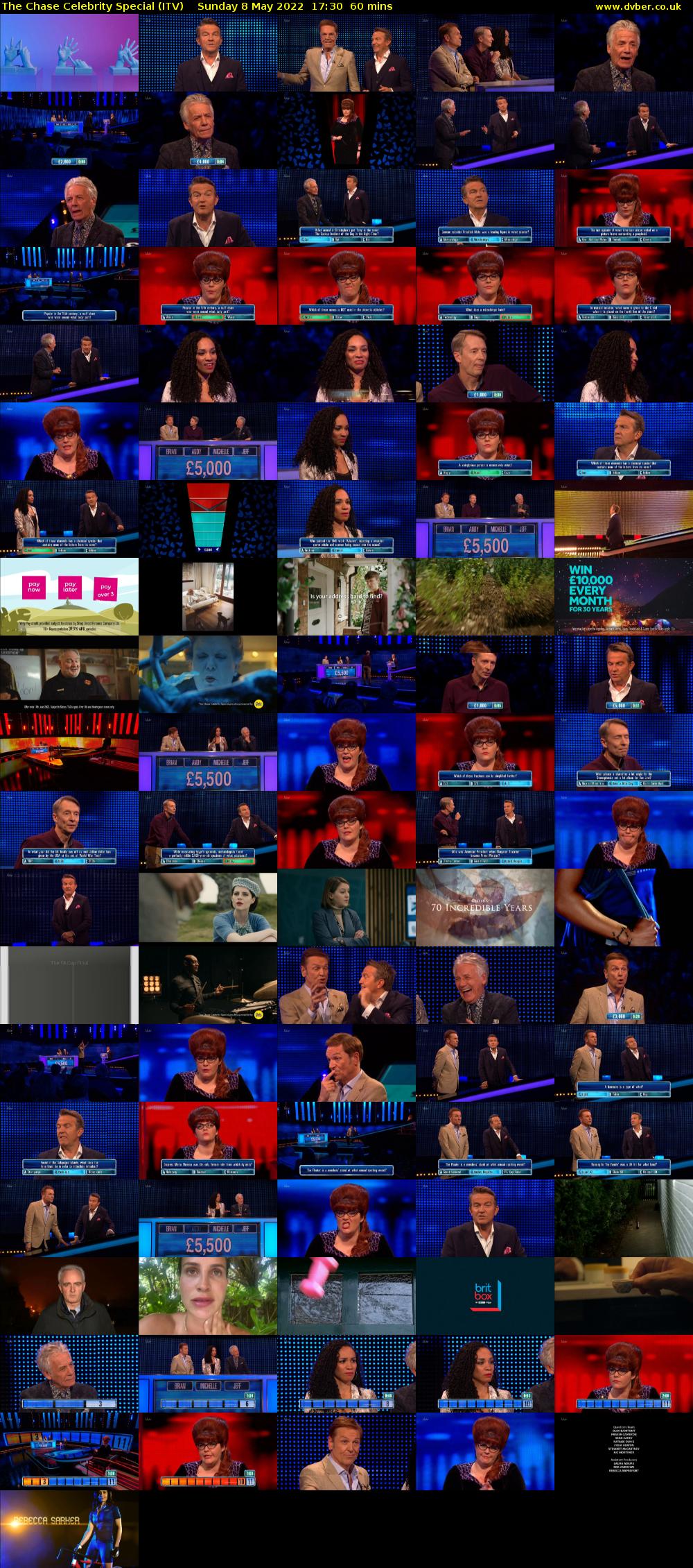 The Chase Celebrity Special (ITV) Sunday 8 May 2022 17:30 - 18:30