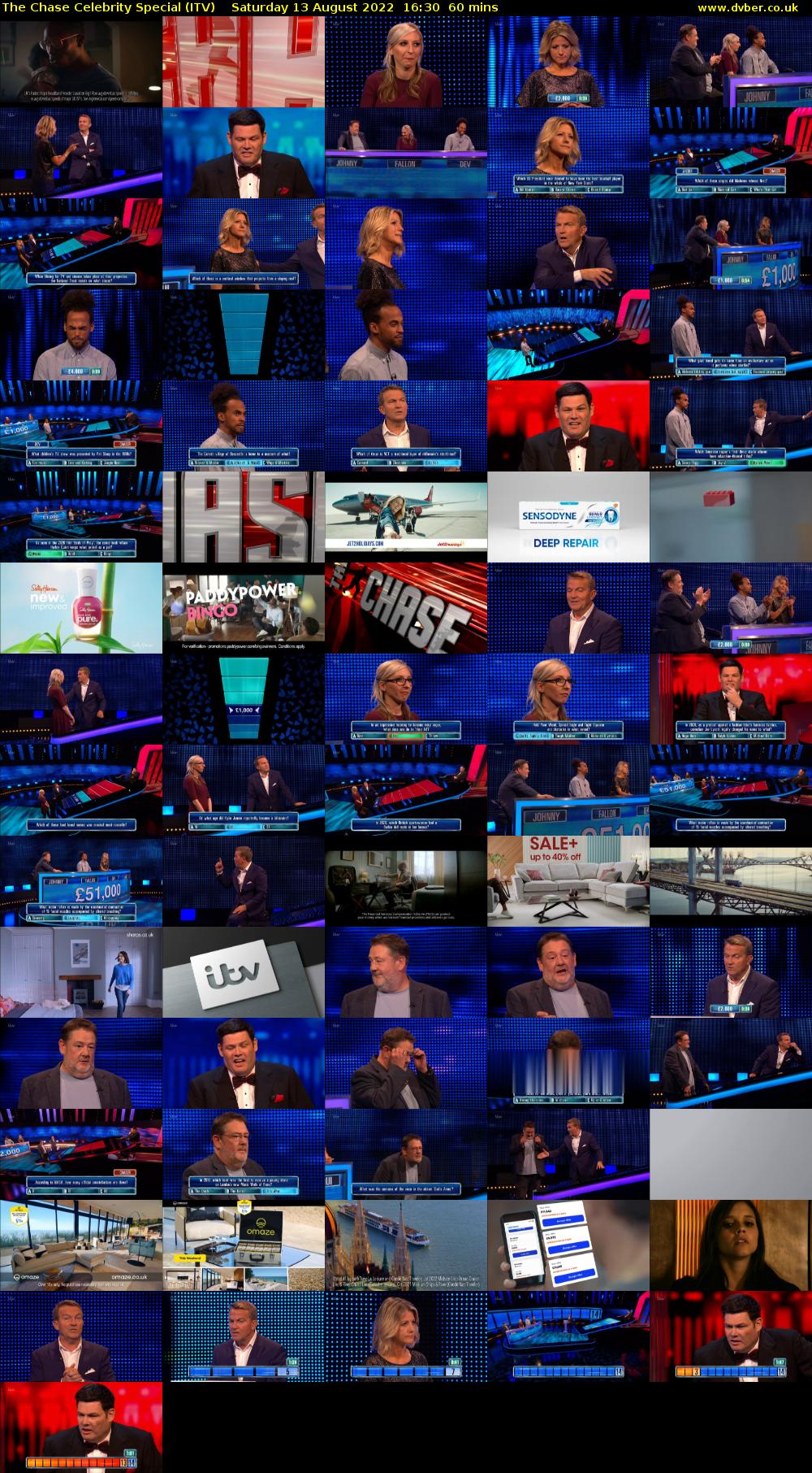 The Chase Celebrity Special (ITV) Saturday 13 August 2022 16:30 - 17:30