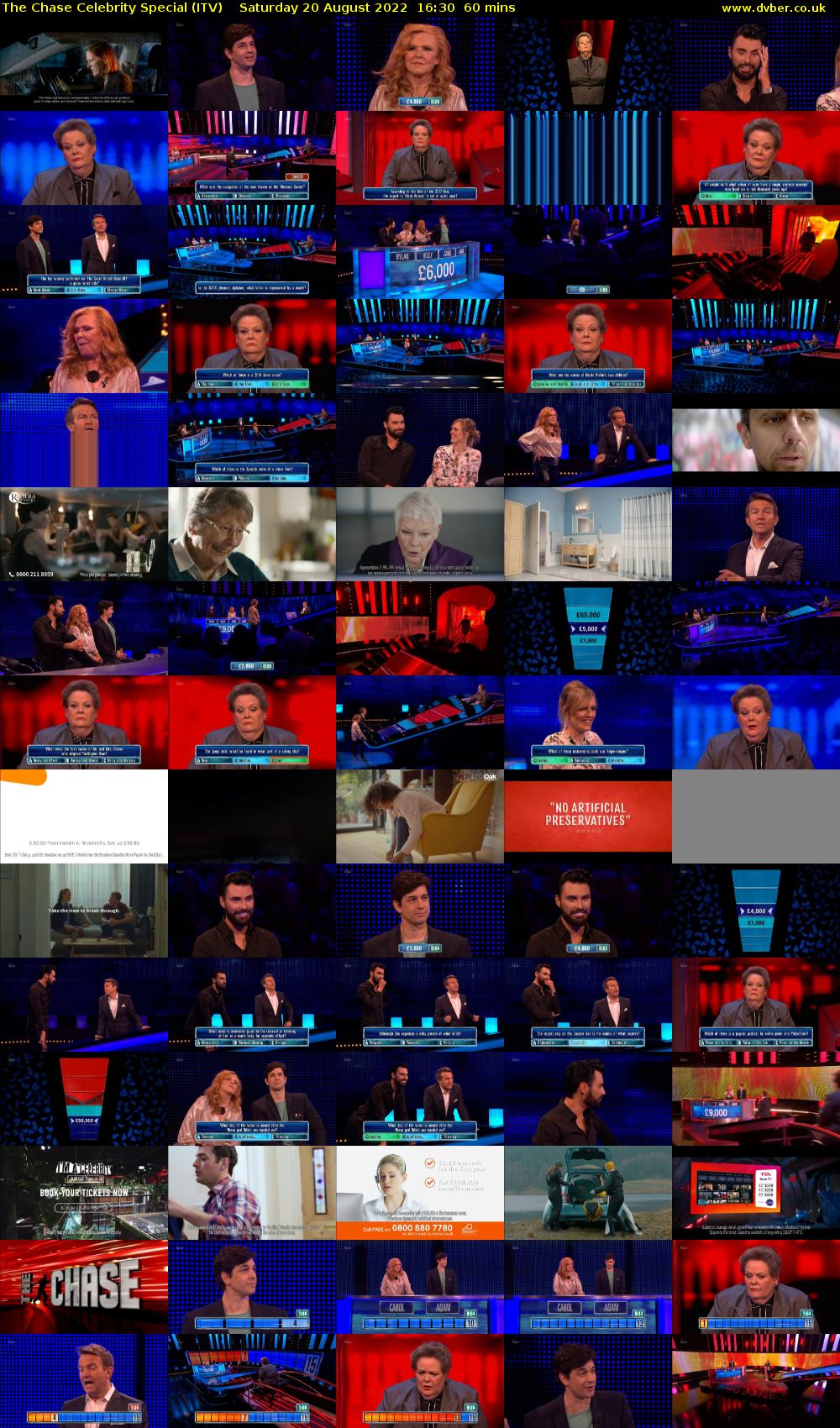The Chase Celebrity Special (ITV) Saturday 20 August 2022 16:30 - 17:30