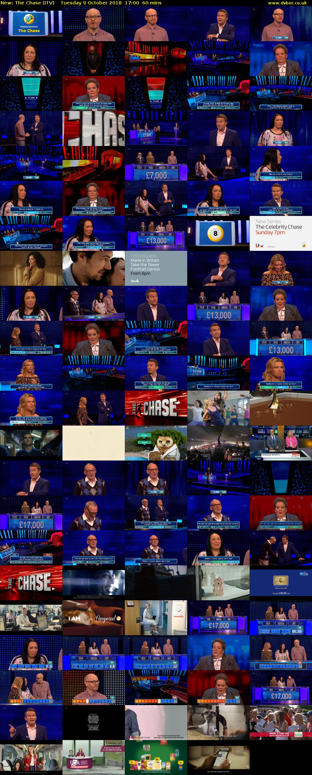The Chase (ITV) Tuesday 9 October 2018 17:00 - 18:00