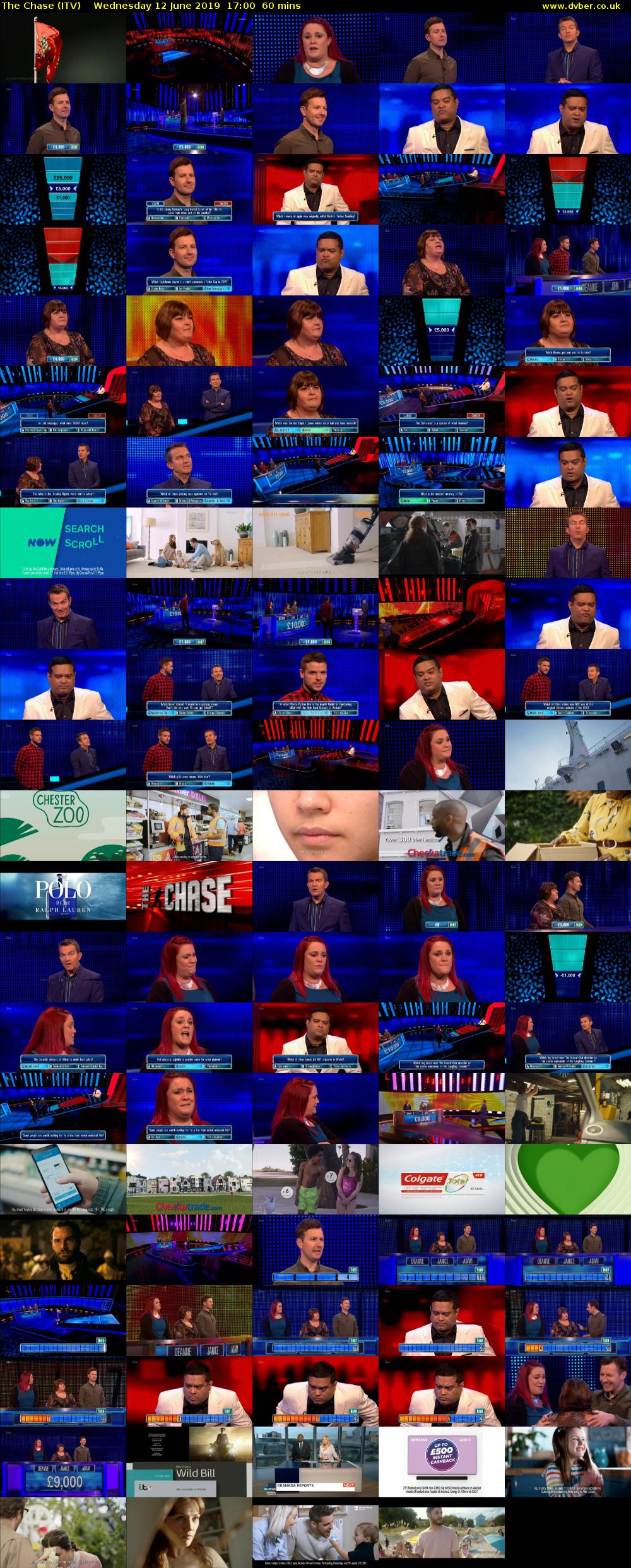 The Chase (ITV) Wednesday 12 June 2019 17:00 - 18:00