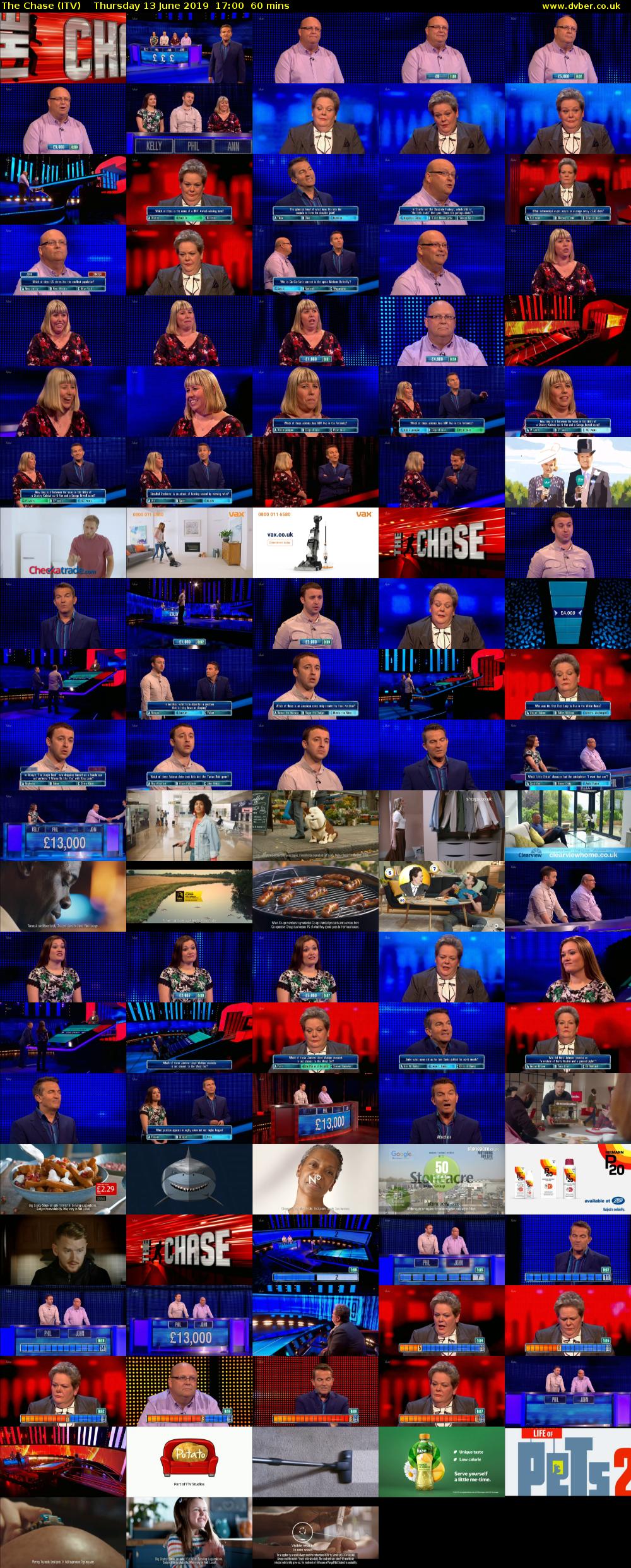 The Chase (ITV) Thursday 13 June 2019 17:00 - 18:00