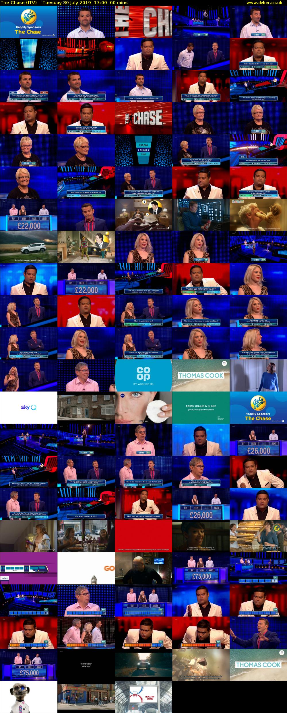The Chase (ITV) Tuesday 30 July 2019 17:00 - 18:00
