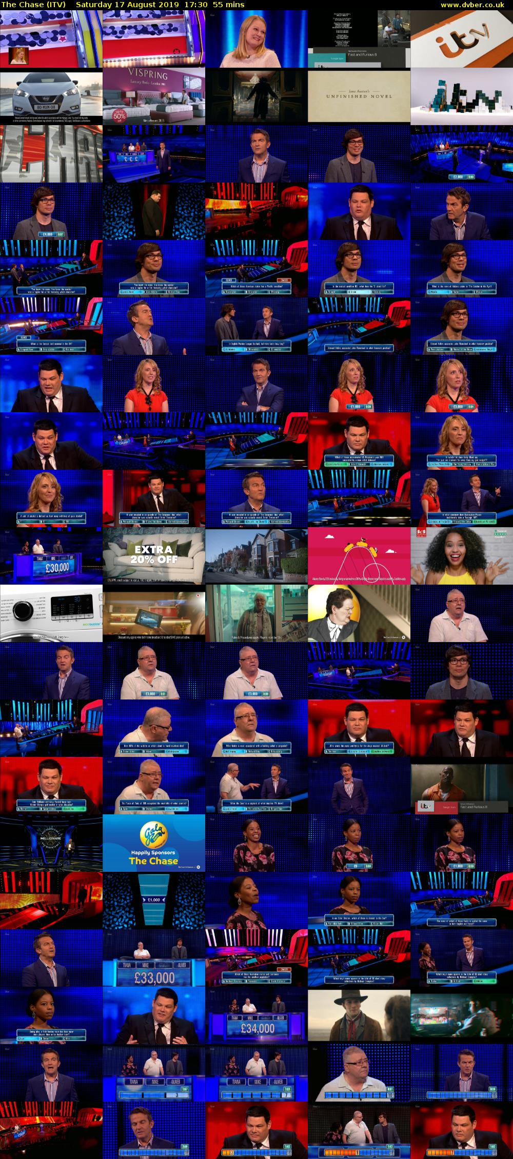 The Chase (ITV) Saturday 17 August 2019 17:30 - 18:25