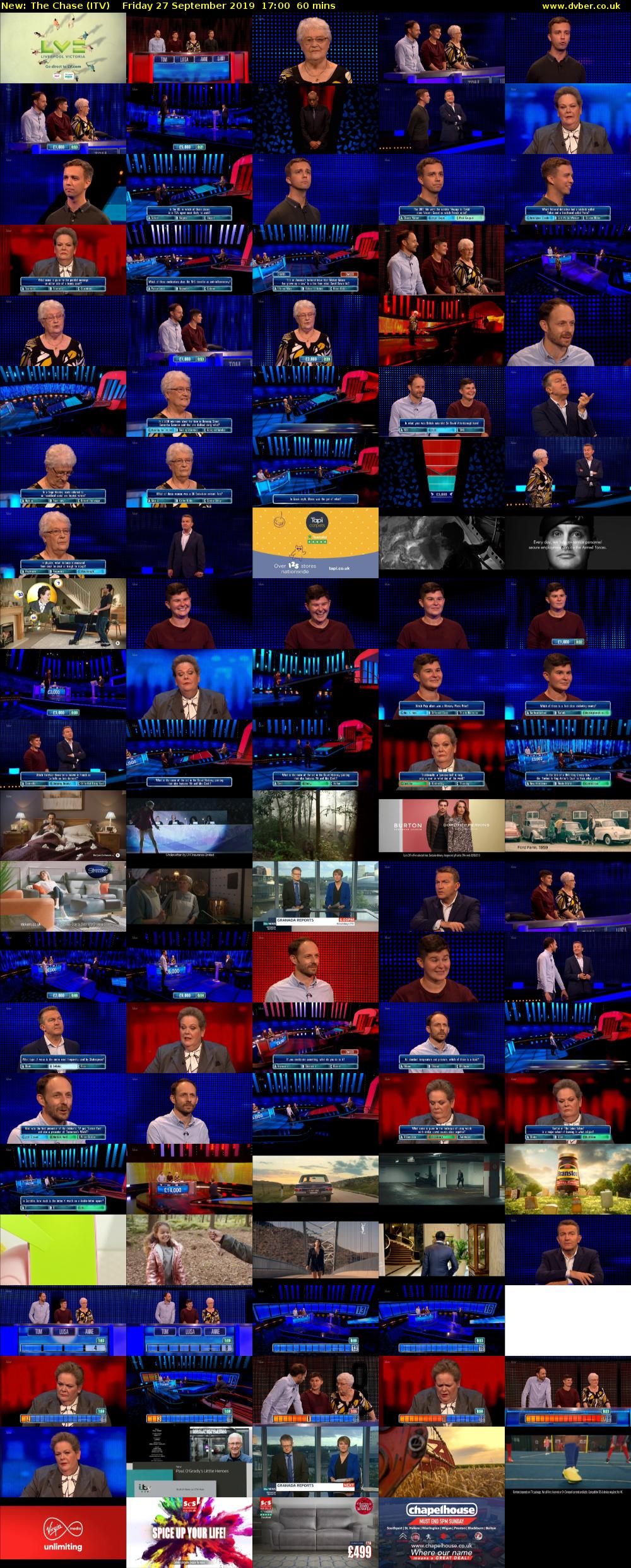 The Chase (ITV) Friday 27 September 2019 17:00 - 18:00