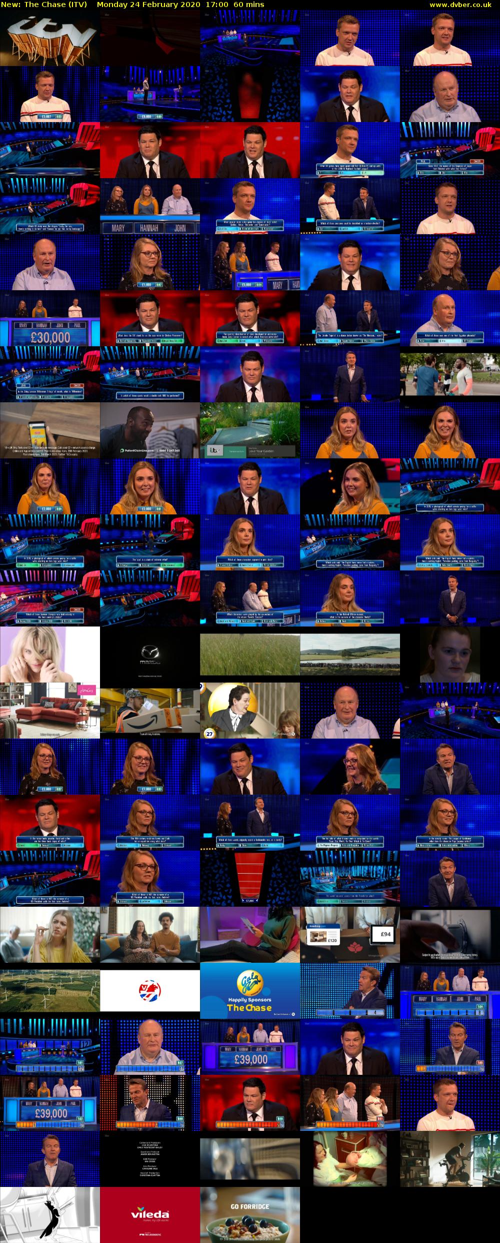 The Chase (ITV) Monday 24 February 2020 17:00 - 18:00