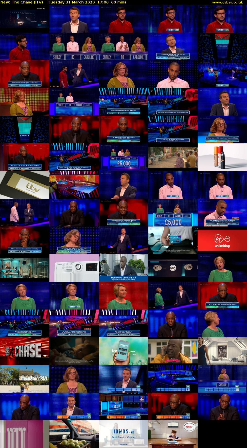 The Chase (ITV) Tuesday 31 March 2020 17:00 - 18:00