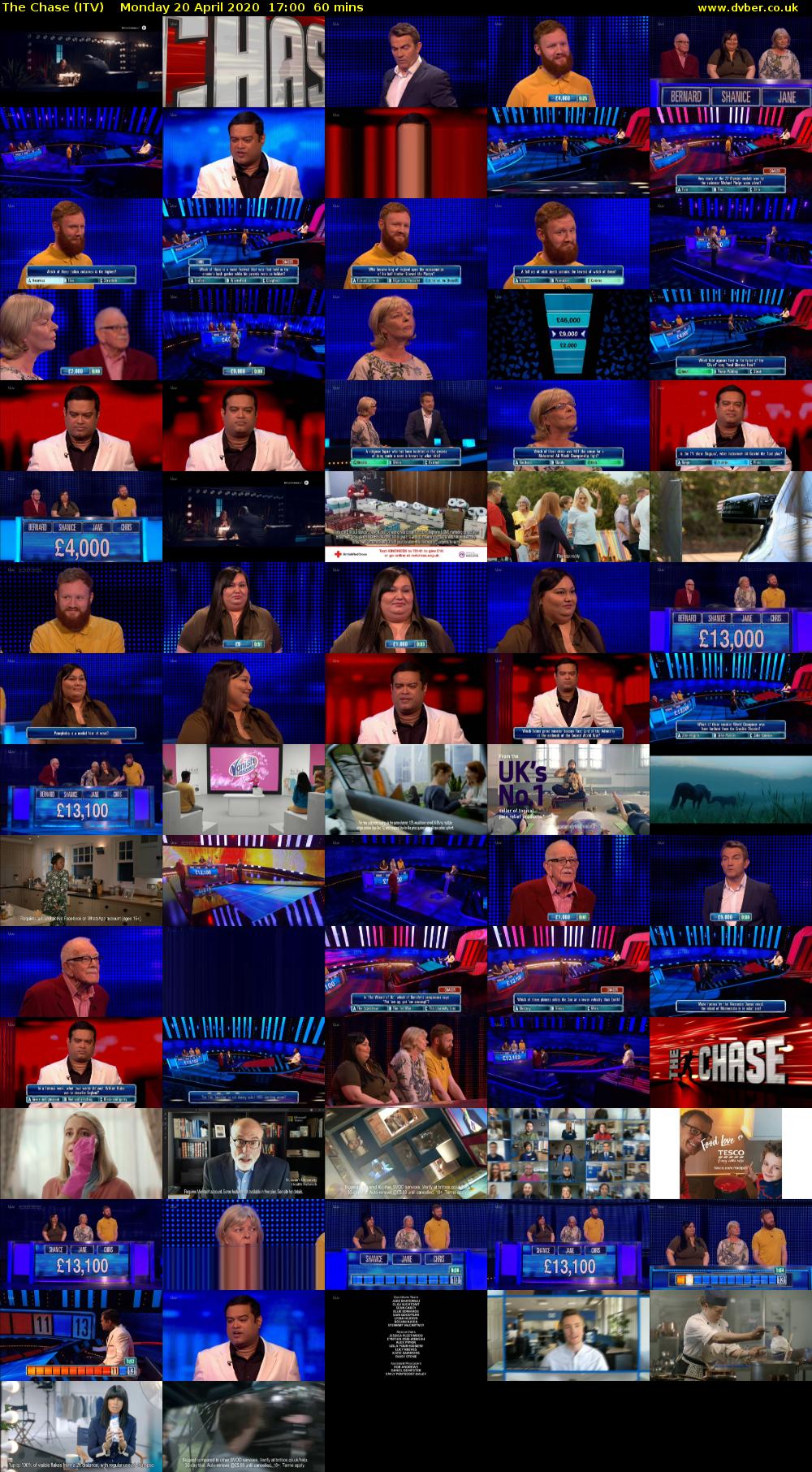 The Chase (ITV) Monday 20 April 2020 17:00 - 18:00