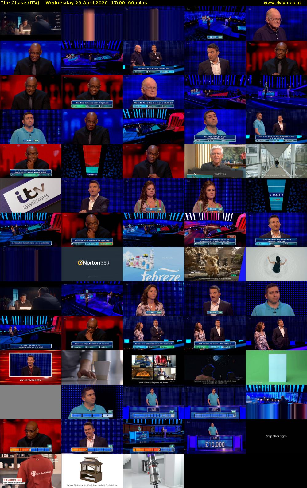 The Chase (ITV) Wednesday 29 April 2020 17:00 - 18:00