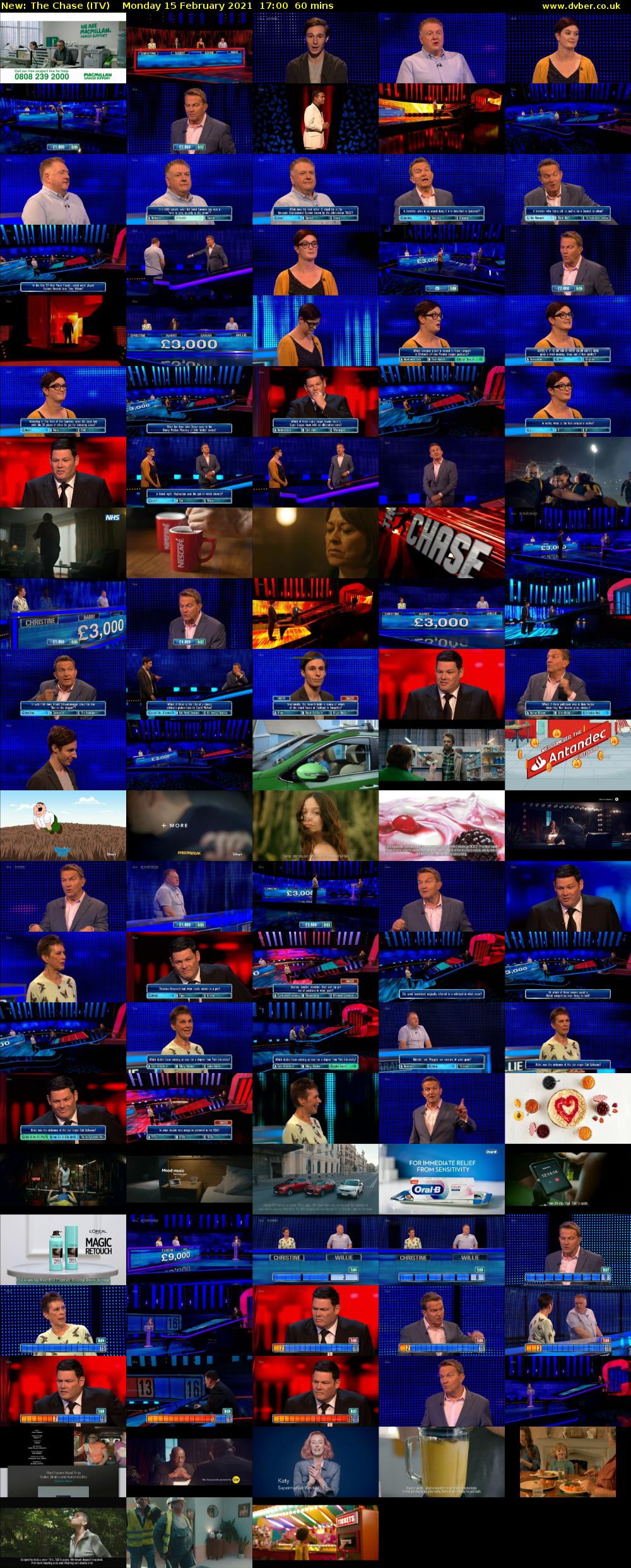 The Chase (ITV) Monday 15 February 2021 17:00 - 18:00