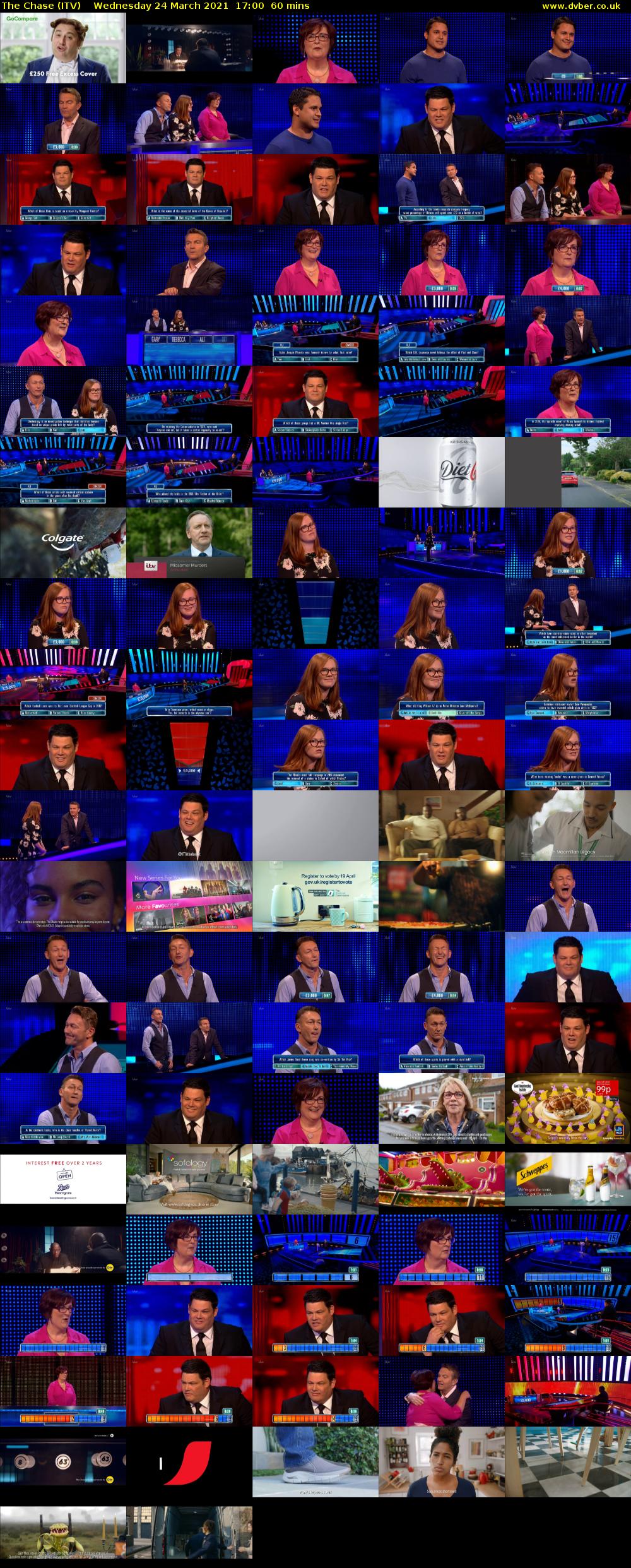 The Chase (ITV) Wednesday 24 March 2021 17:00 - 18:00