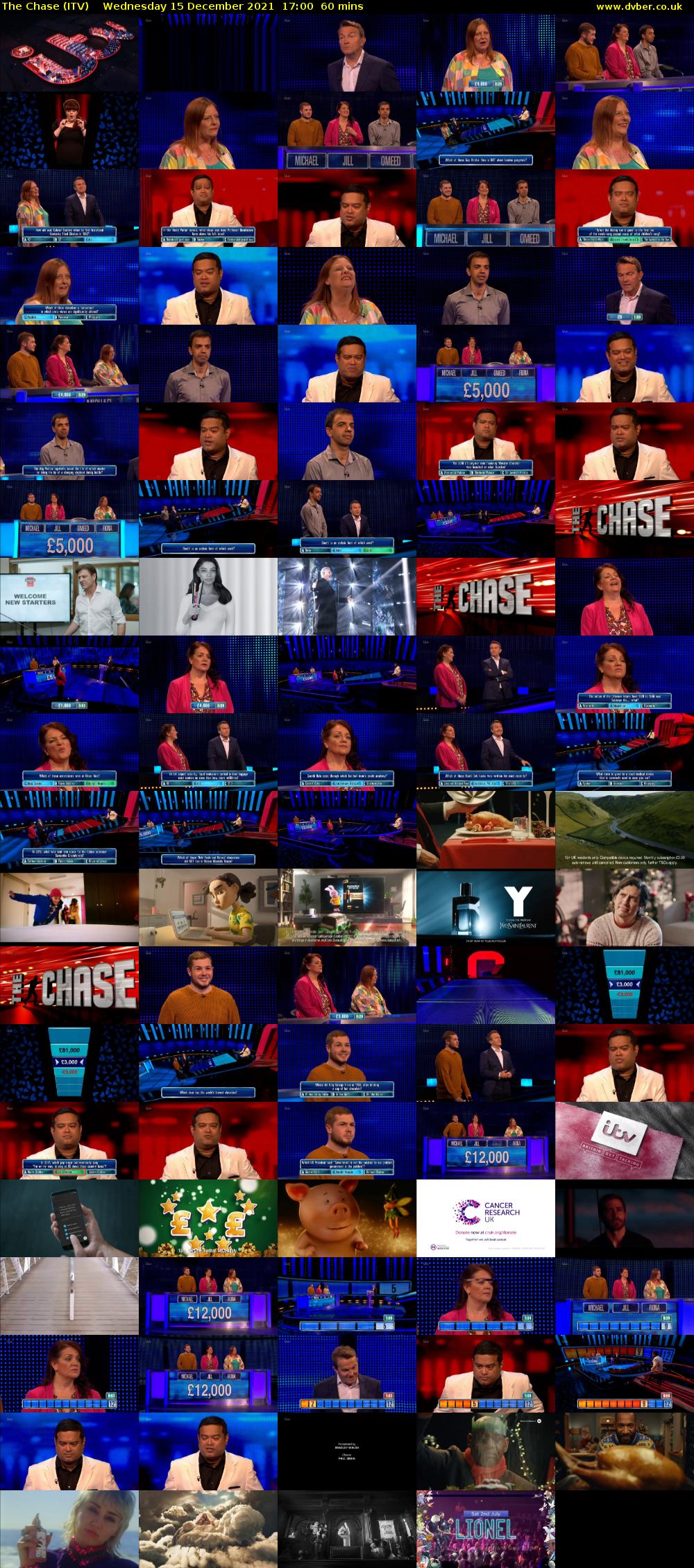 The Chase (ITV) Wednesday 15 December 2021 17:00 - 18:00