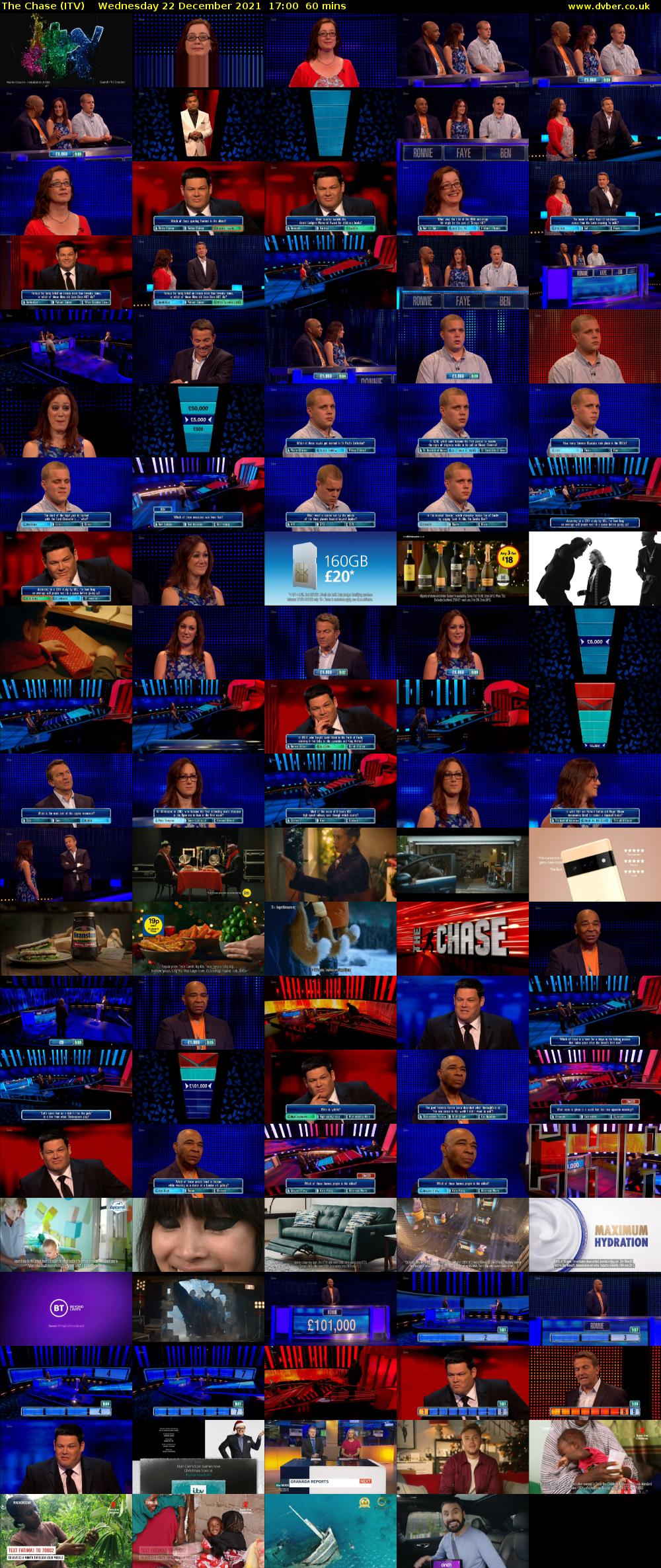 The Chase (ITV) Wednesday 22 December 2021 17:00 - 18:00