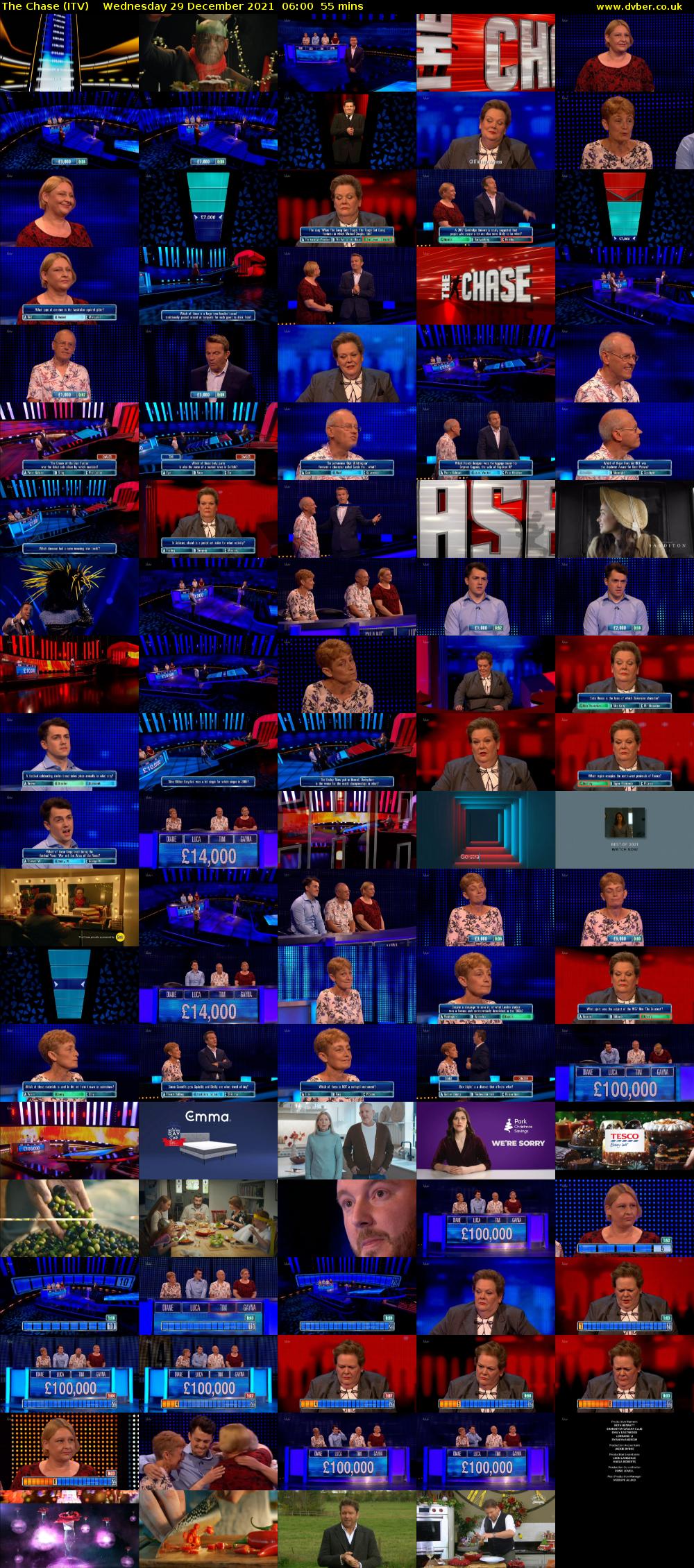 The Chase (ITV) Wednesday 29 December 2021 06:00 - 06:55