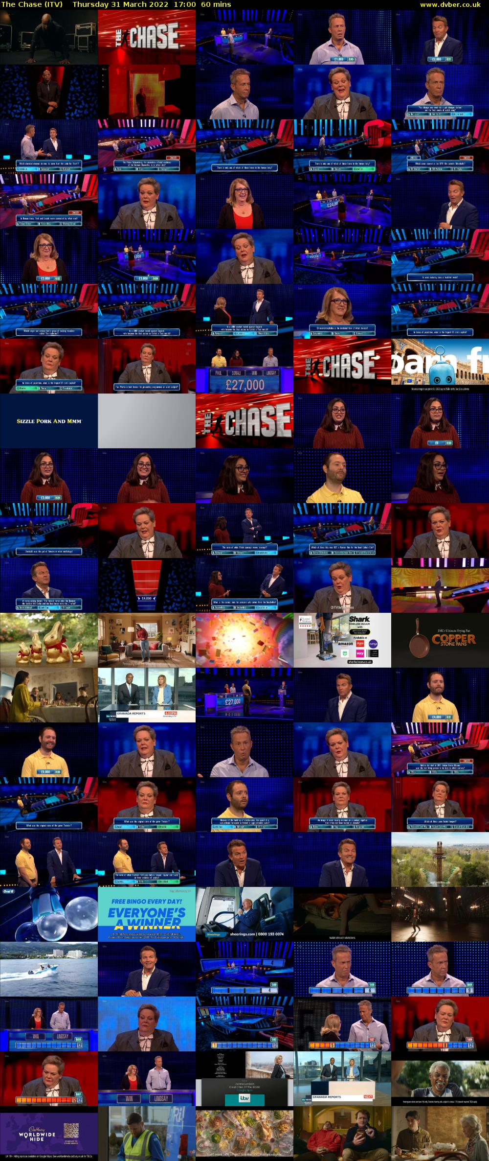 The Chase (ITV) Thursday 31 March 2022 17:00 - 18:00