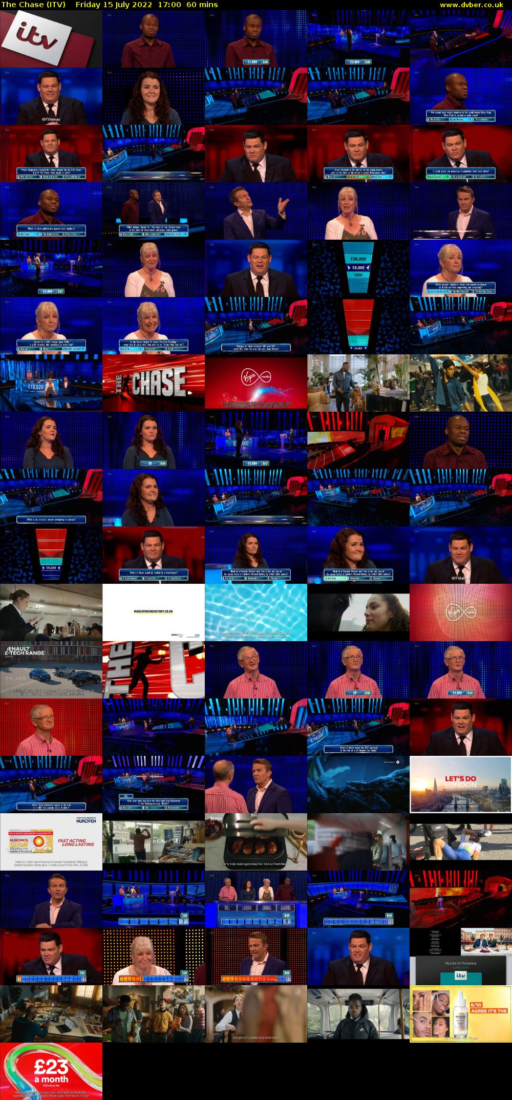 The Chase (ITV) Friday 15 July 2022 17:00 - 18:00