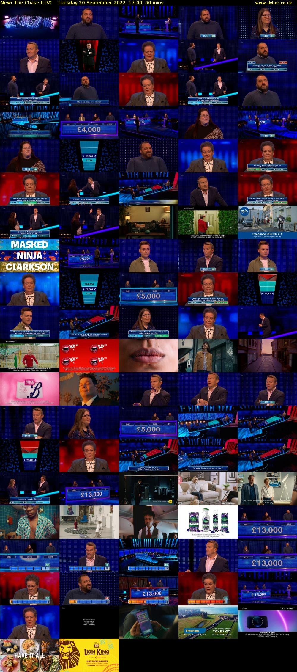 The Chase (ITV) Tuesday 20 September 2022 17:00 - 18:00