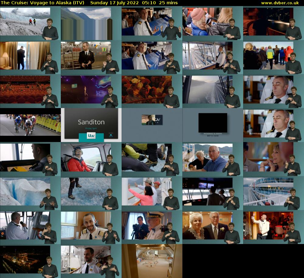 The Cruise: Voyage to Alaska (ITV) Sunday 17 July 2022 05:10 - 05:35