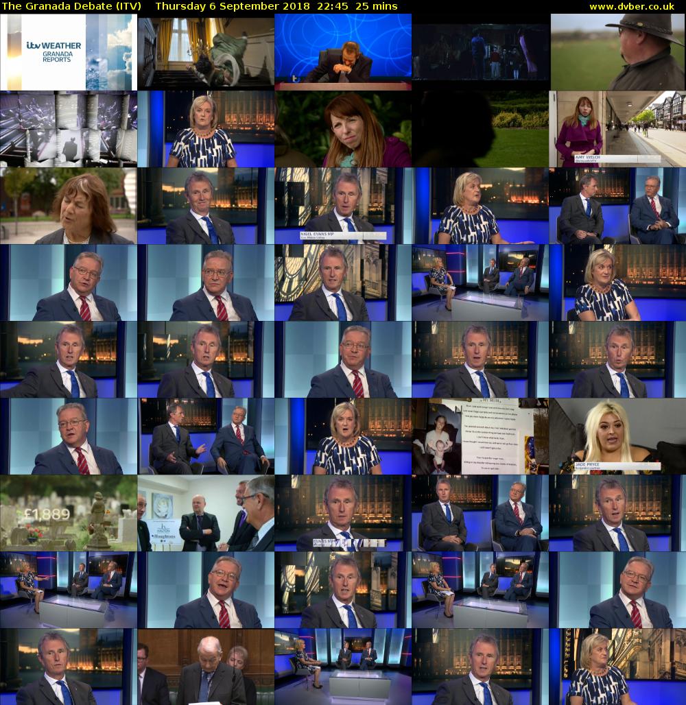 The Granada Debate (ITV) Thursday 6 September 2018 22:45 - 23:10