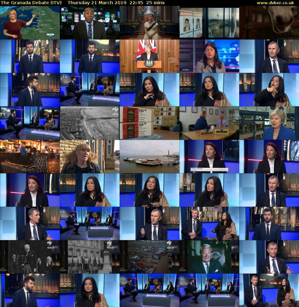 The Granada Debate (ITV) Thursday 21 March 2019 22:45 - 23:10