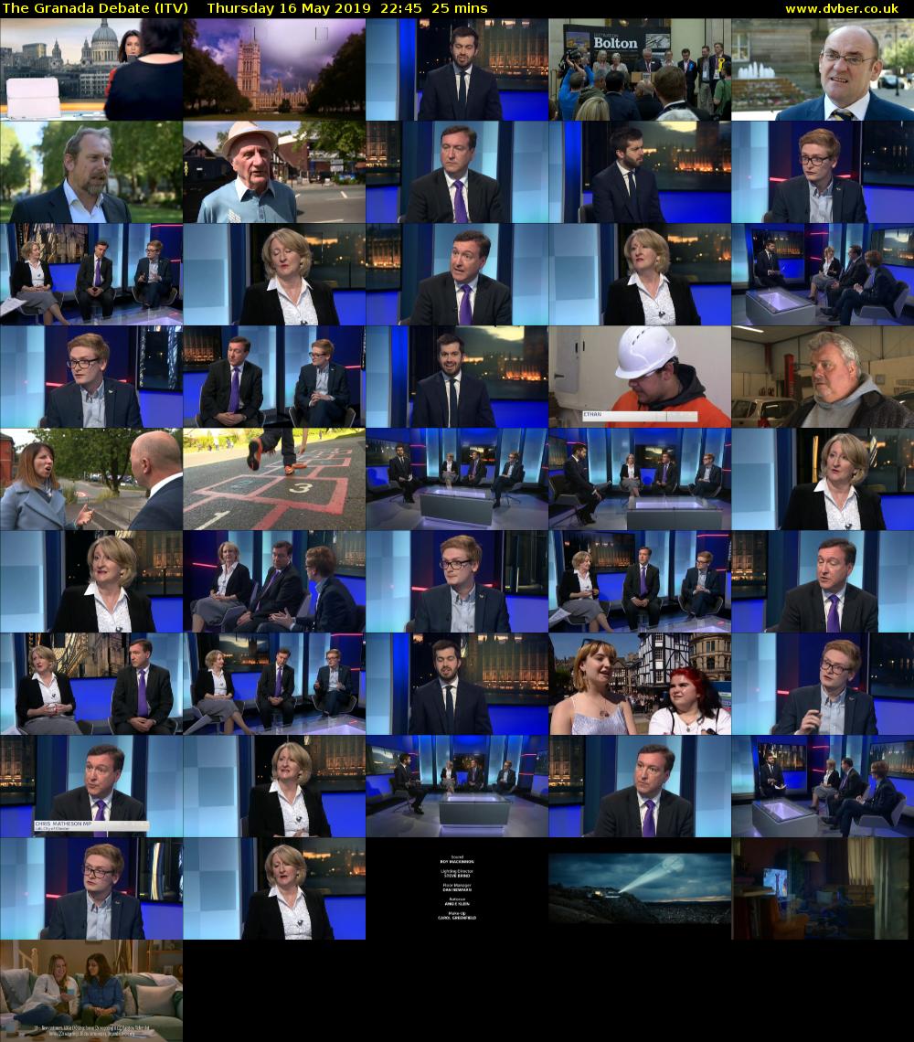 The Granada Debate (ITV) Thursday 16 May 2019 22:45 - 23:10