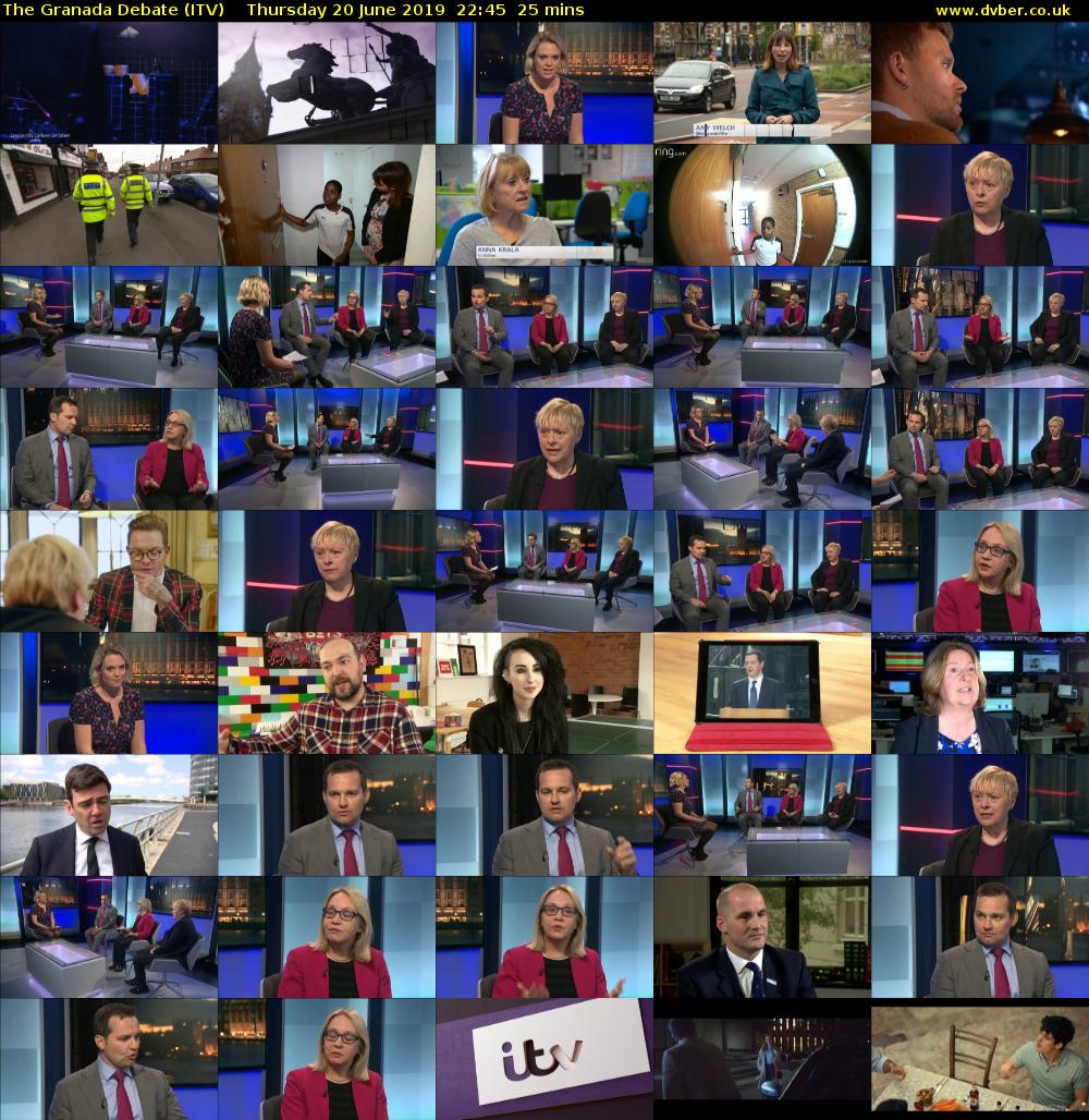 The Granada Debate (ITV) Thursday 20 June 2019 22:45 - 23:10