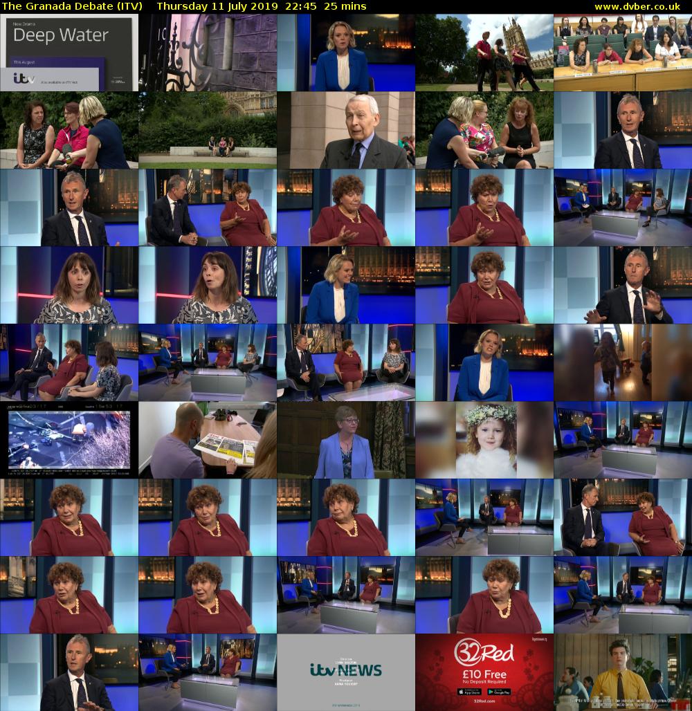 The Granada Debate (ITV) Thursday 11 July 2019 22:45 - 23:10