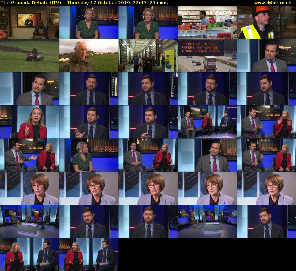 The Granada Debate (ITV) Thursday 17 October 2019 22:45 - 23:10