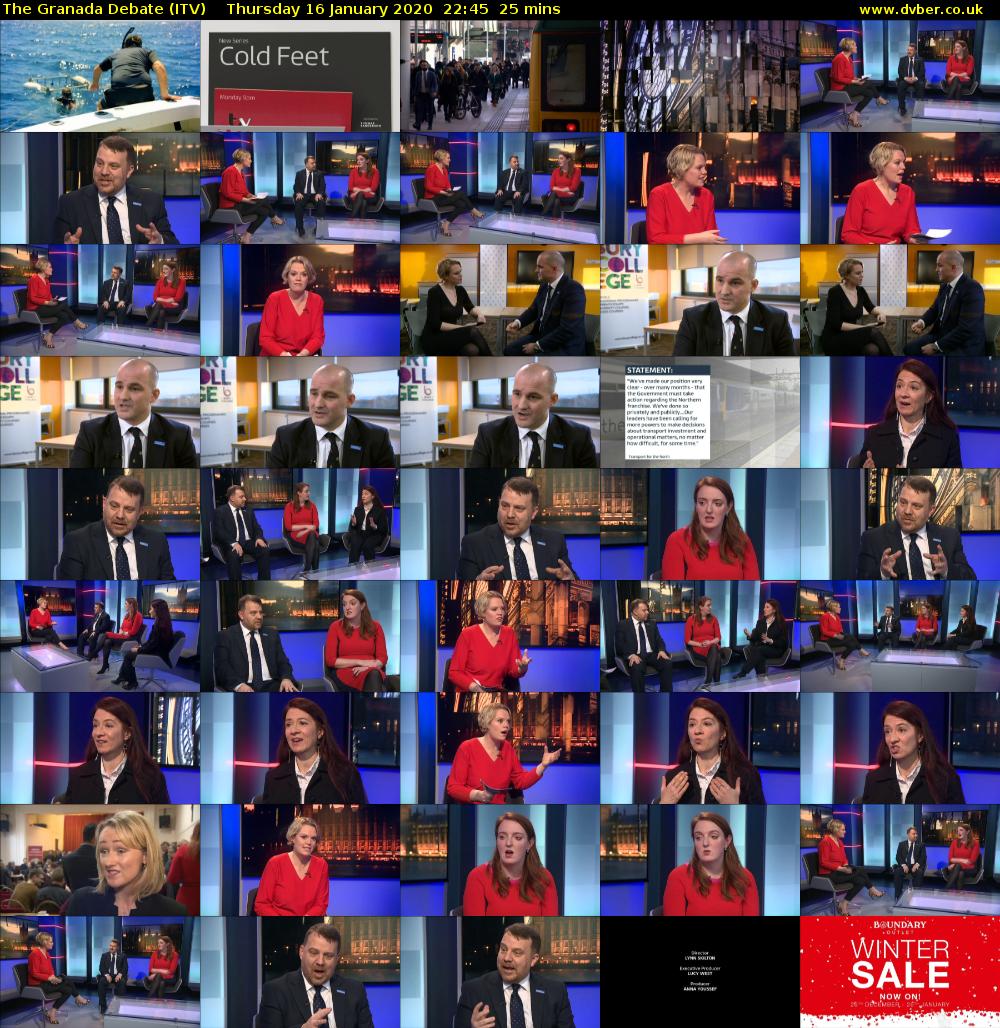 The Granada Debate (ITV) Thursday 16 January 2020 22:45 - 23:10
