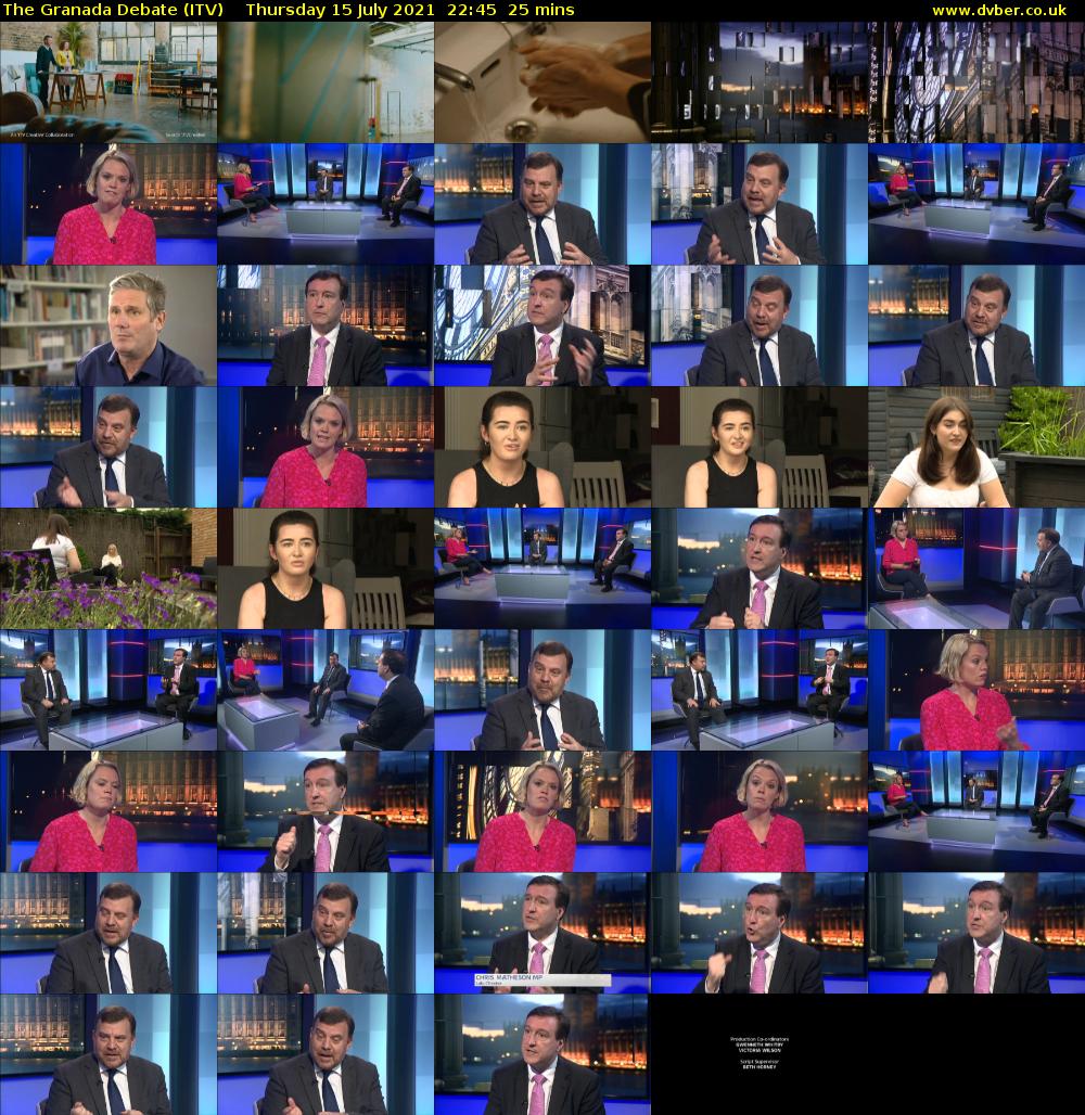 The Granada Debate (ITV) Thursday 15 July 2021 22:45 - 23:10