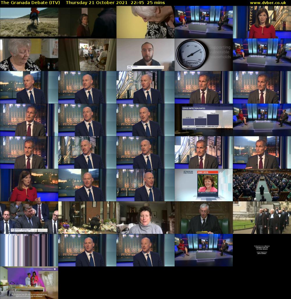 The Granada Debate (ITV) Thursday 21 October 2021 22:45 - 23:10