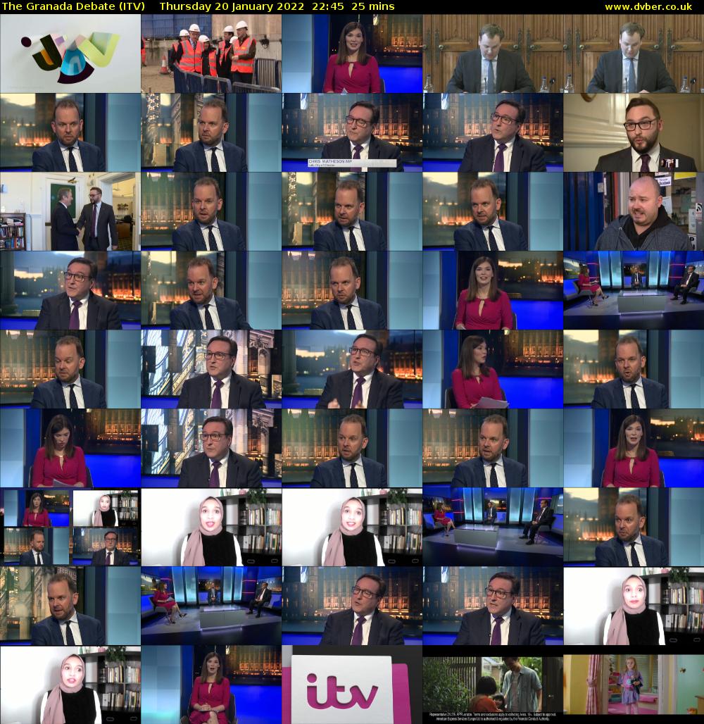 The Granada Debate (ITV) Thursday 20 January 2022 22:45 - 23:10